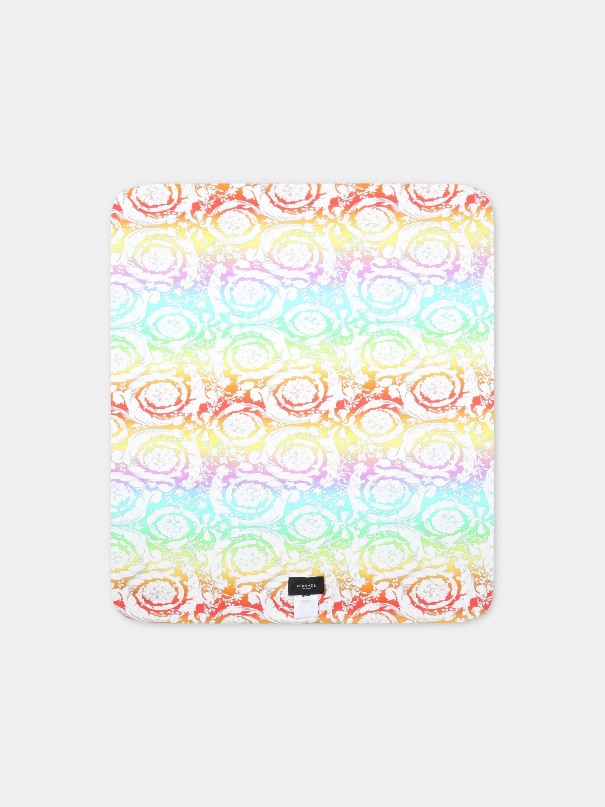 Coperta bianca per neonata con Medusa,Versace,1000092 1A06300 6W560