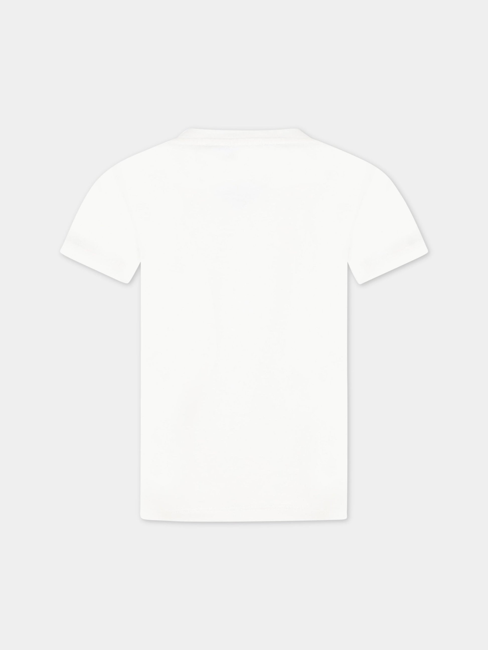 T-shirt bianca per bambino con Medusa blu,Versace,1000239 1A06520 6W800