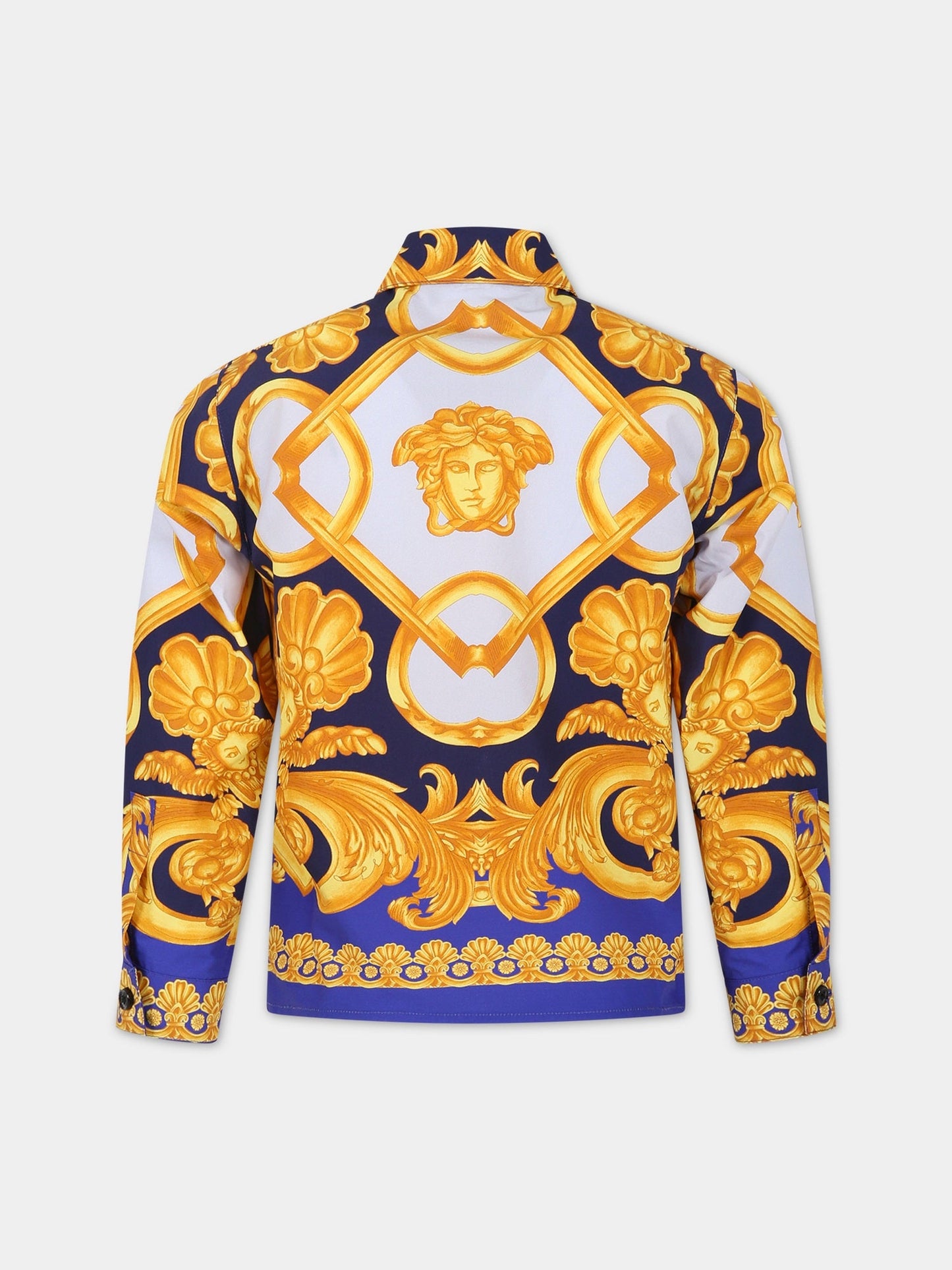 Camicia multicolor per bambino con stampa Barocco,Versace,1000333 1A06495 5U670
