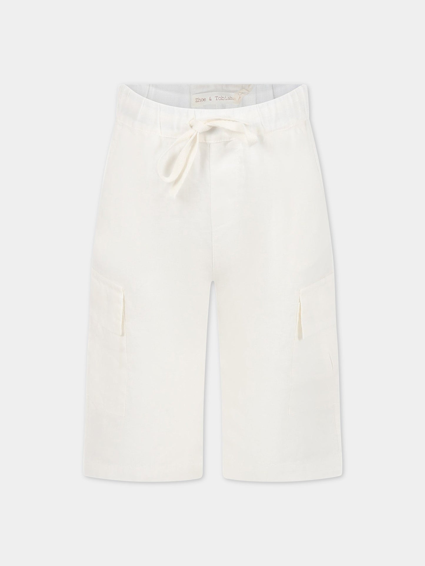 Bermuda avorio per bambino in lino,Zhoe & Tobiah,LIN4 1