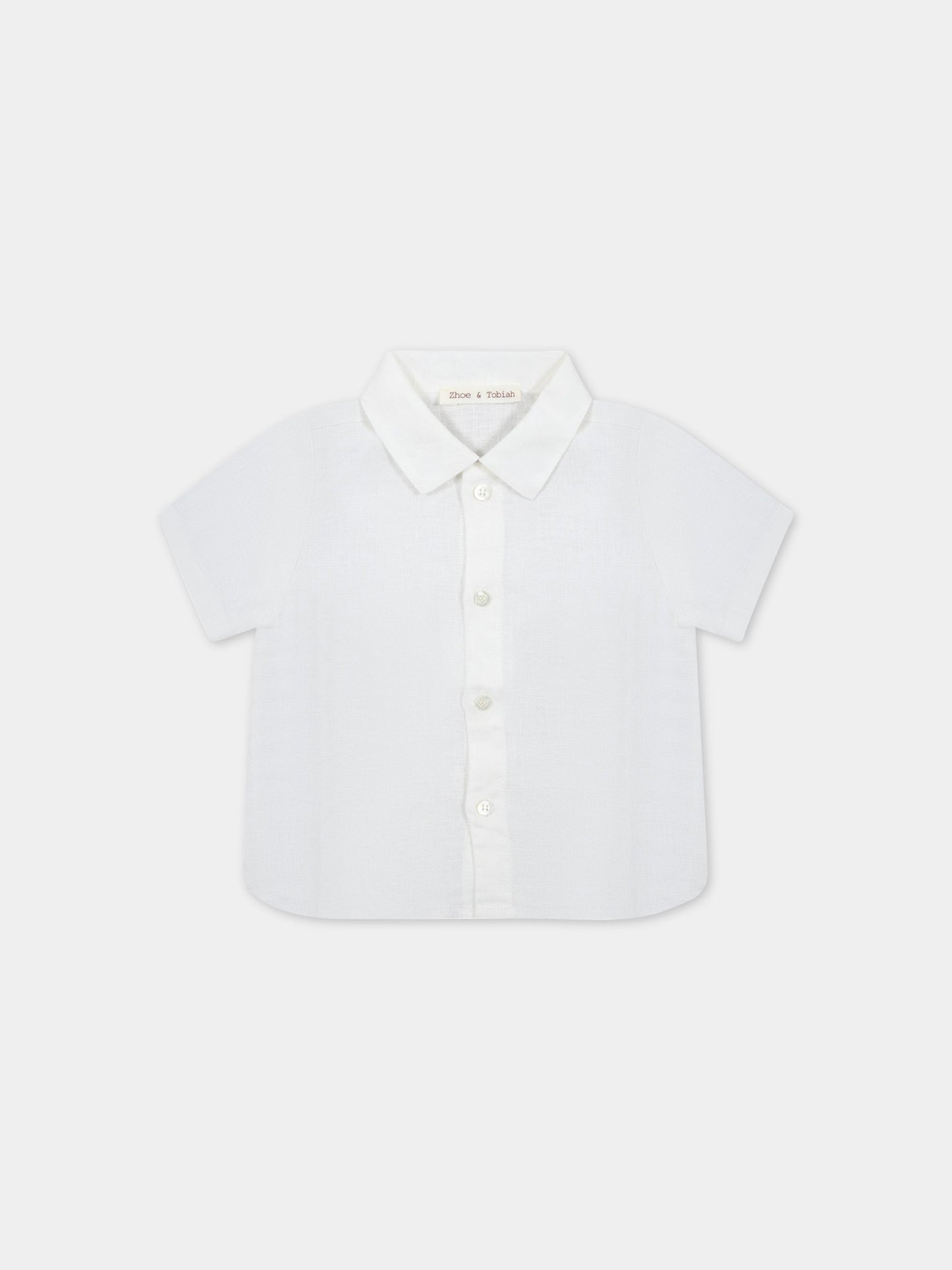 Camicia avorio per neonato in lino,Zhoe & Tobiah,LIN8 1
