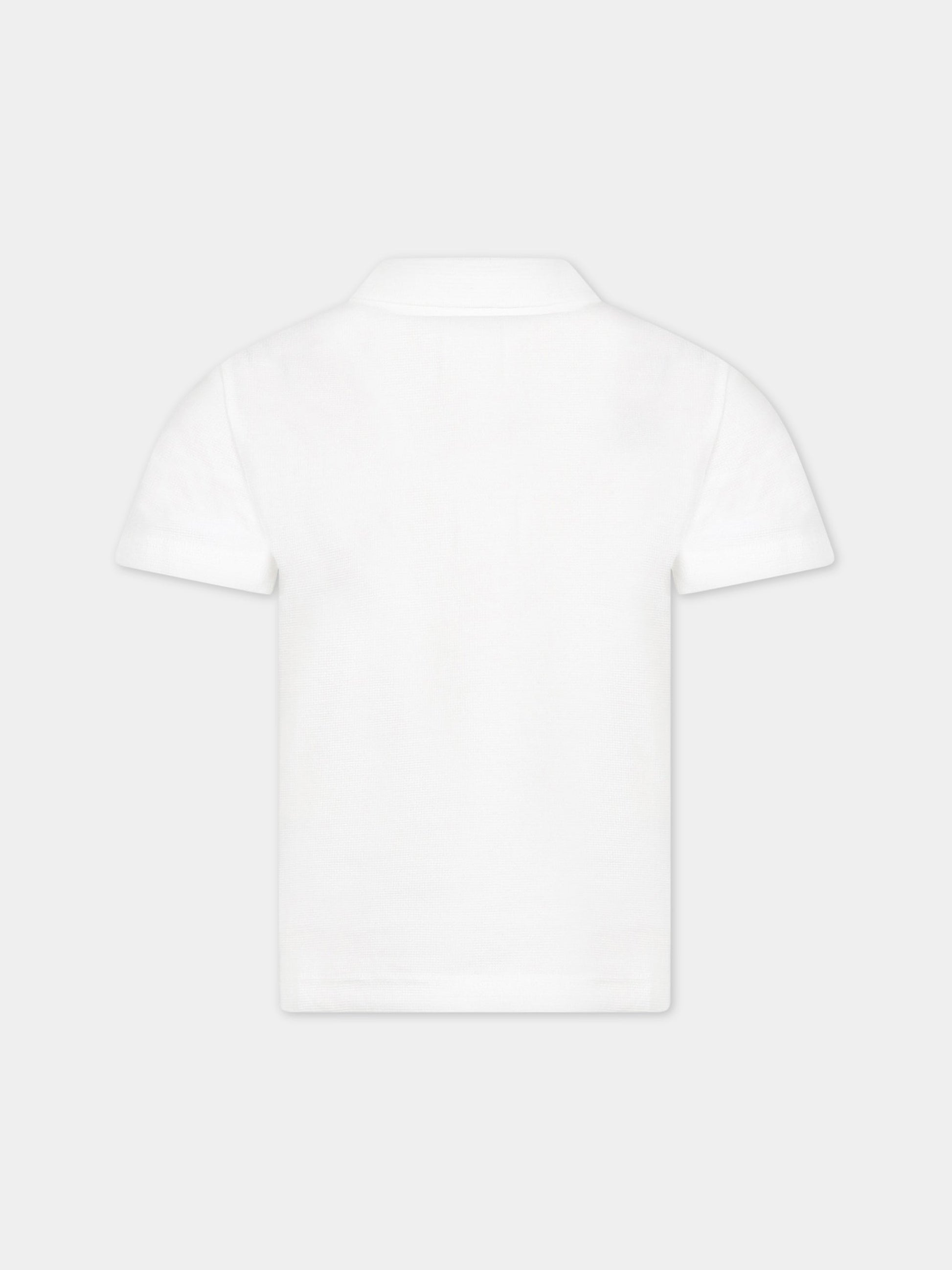 Polo bianca per bambino con iconico logo,Lacoste,DJ0642 001