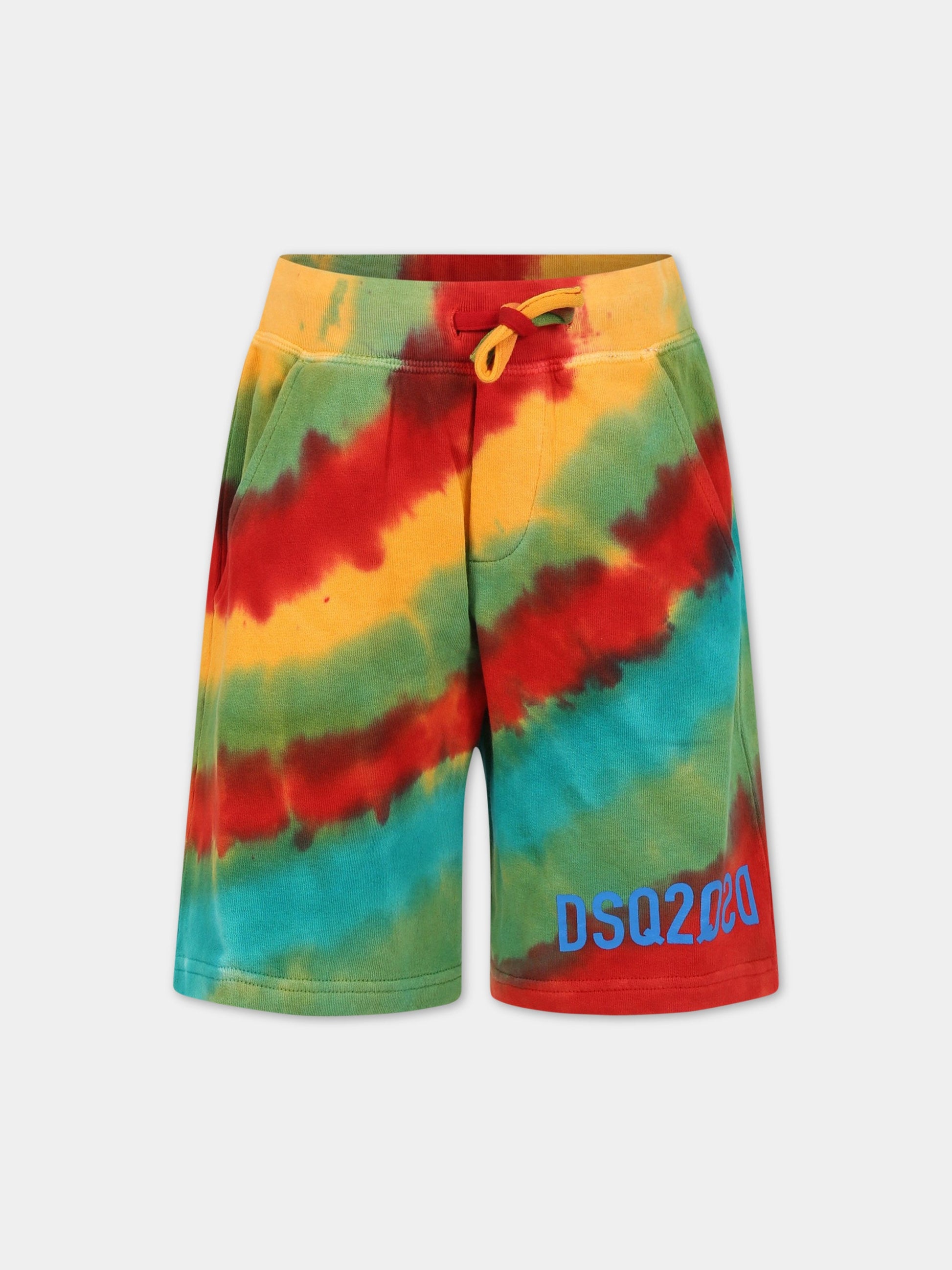 Shorts multicolor per bambino con logo,Dsquared2,DQ1604 D0A3T DQ255