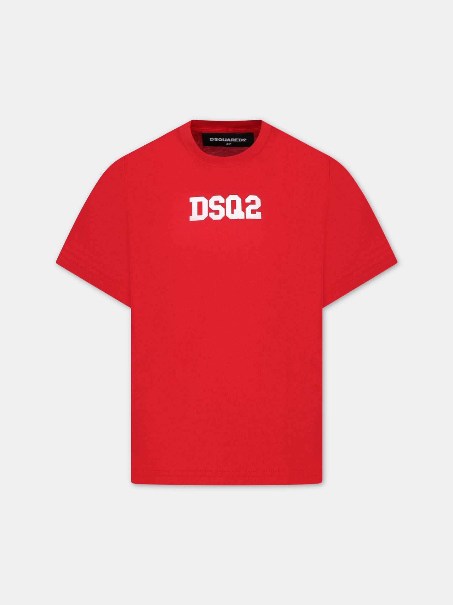 T-shirt rossa per bambino con logo,Dsquared2,DQ1622 D004G DQ405