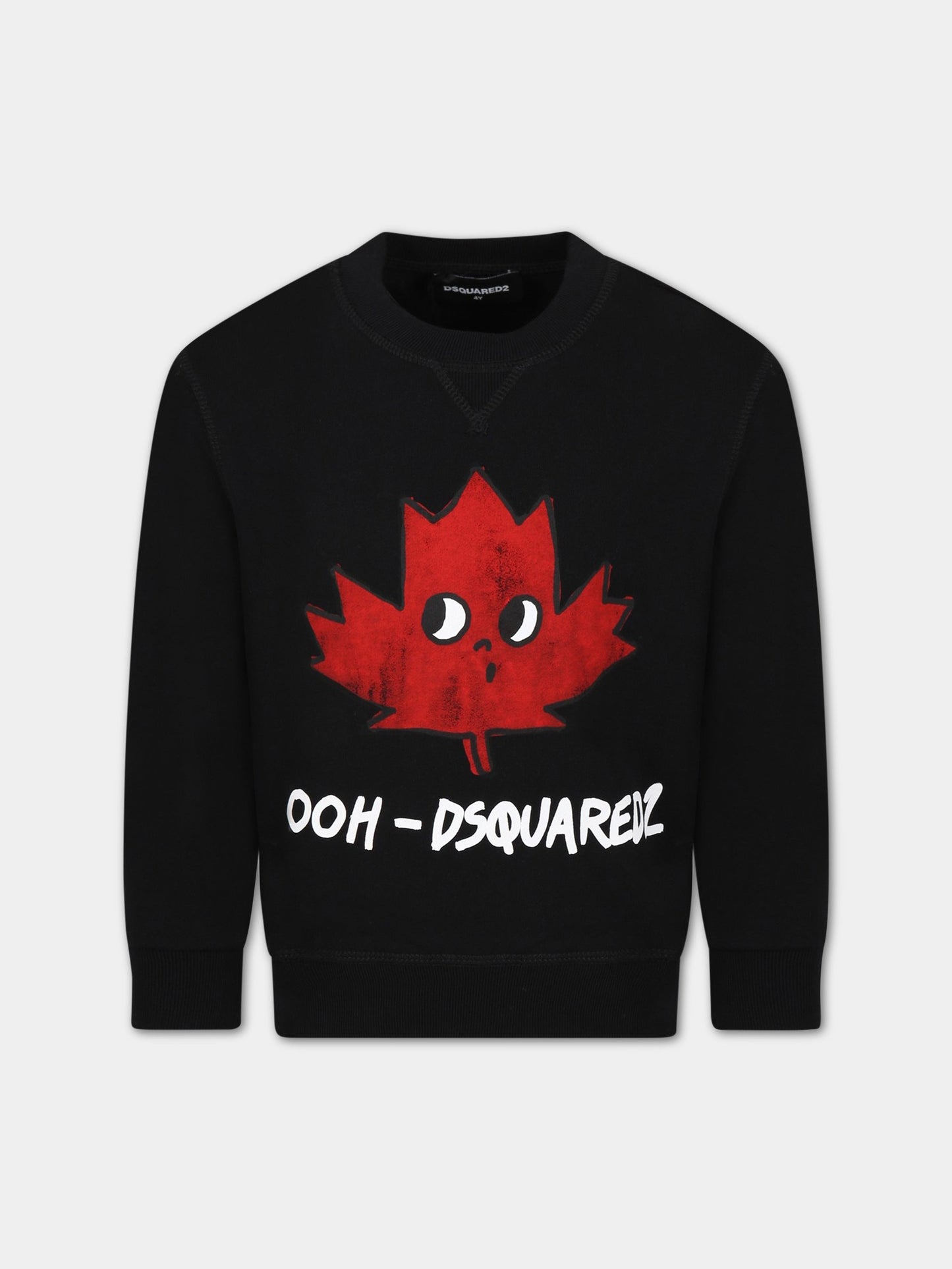 Felpa nera per bambino con logo,Dsquared2,DQ1633 D0A2F DQ900