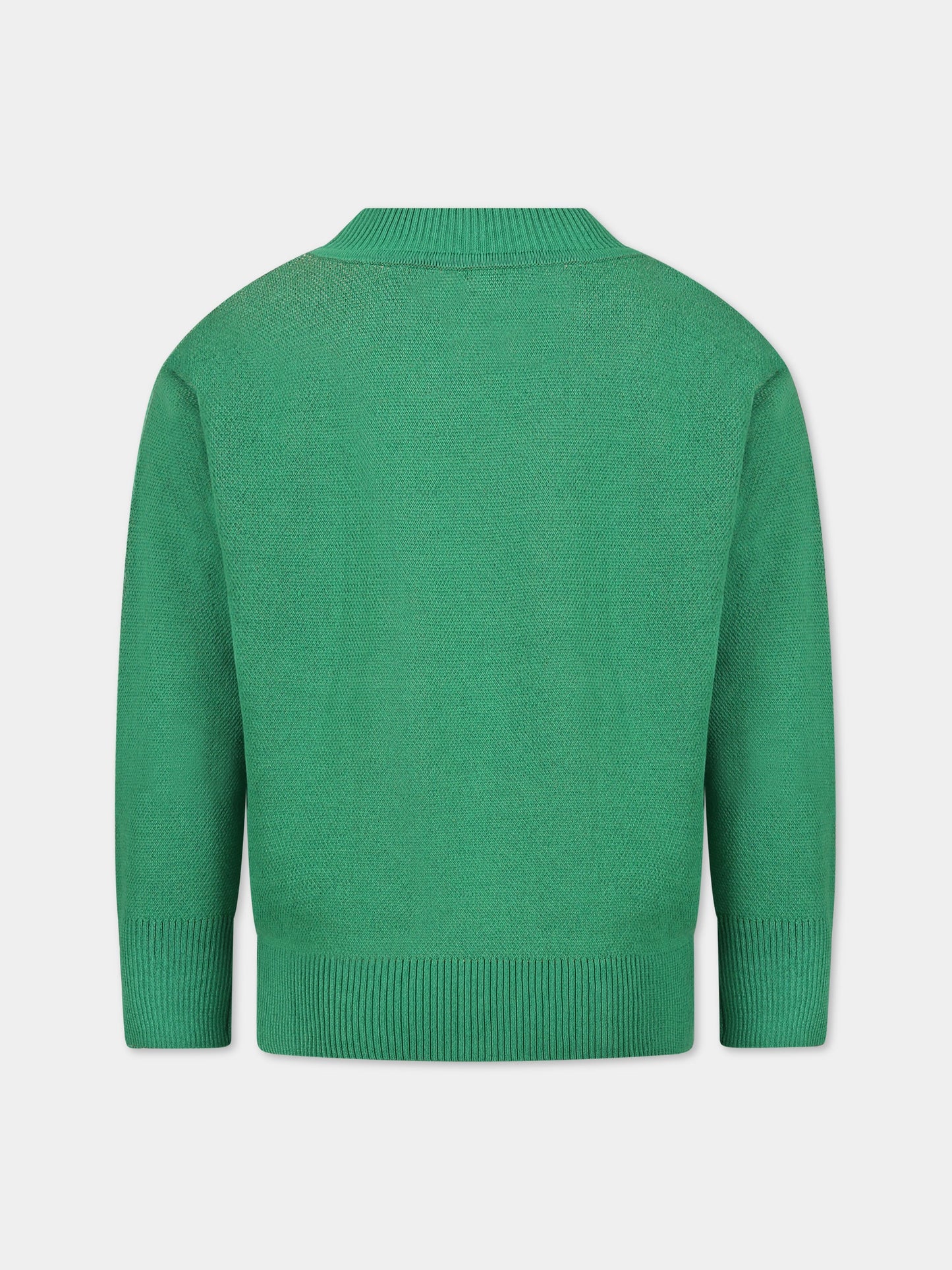 Maglione verde per bambini con stampa e logo,The Animals Observatory,S23068 188 CE