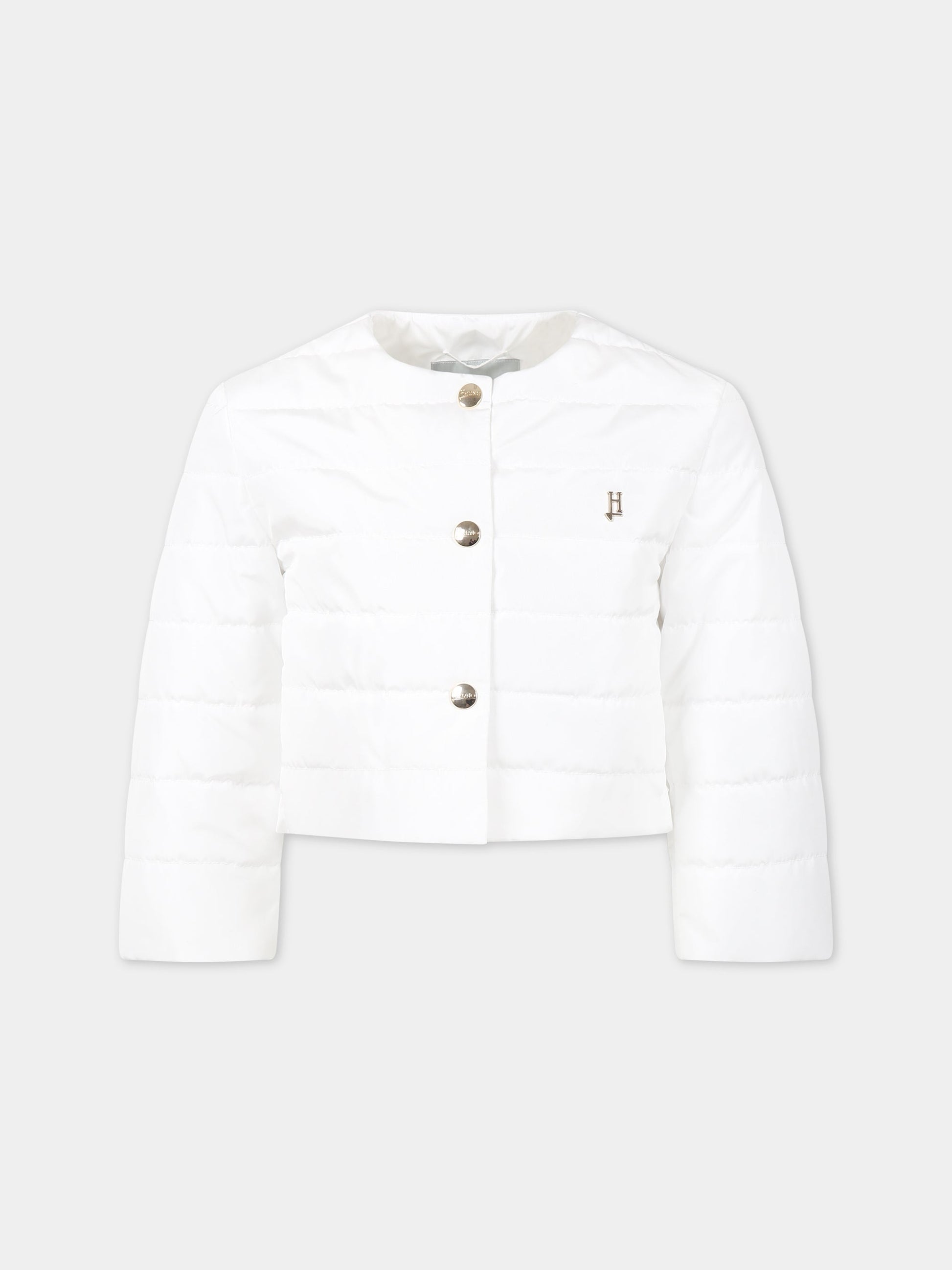 Piumino bianco per bambina con logo,Herno Kids,GI000071G 20045 1000