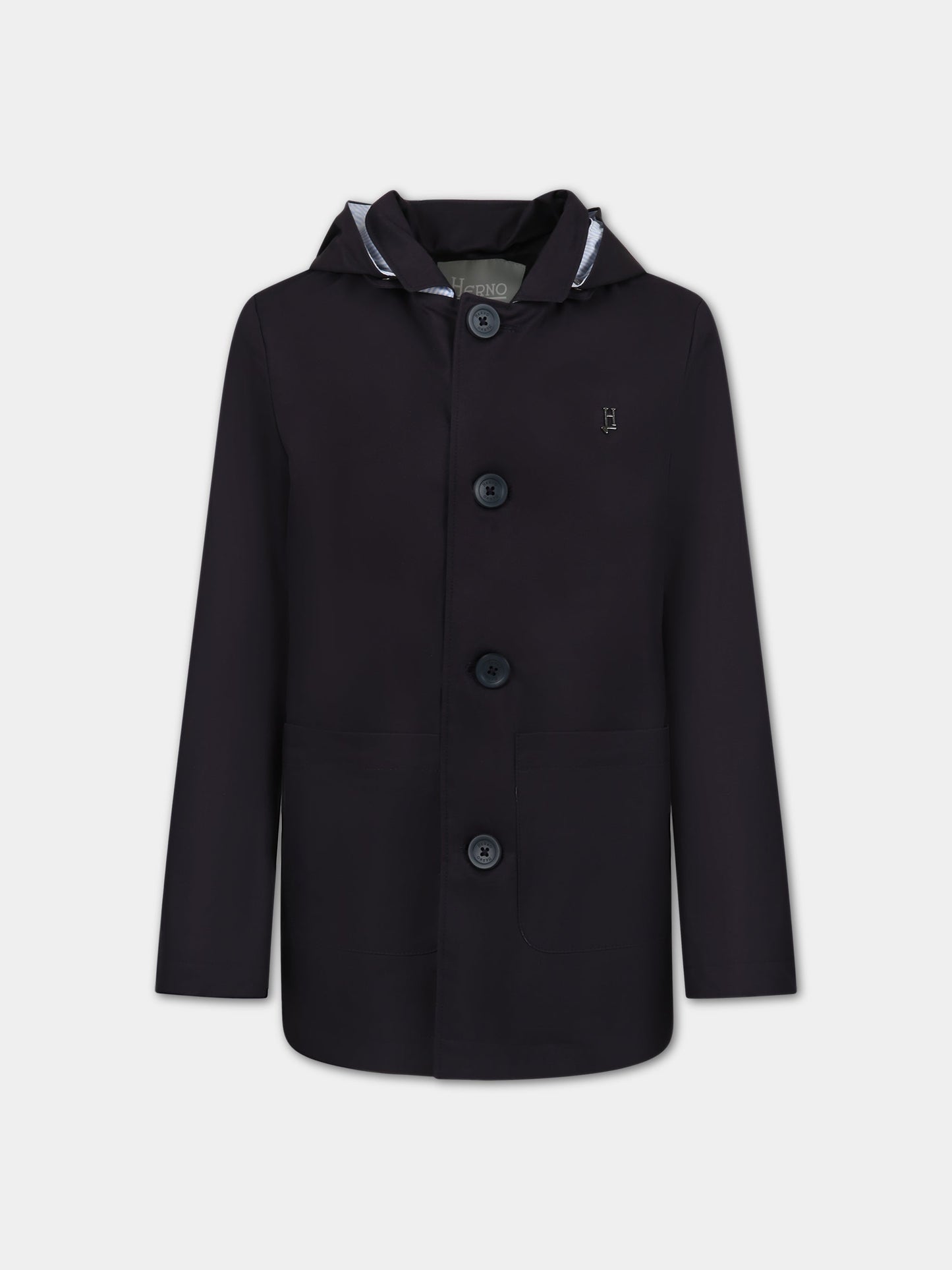 Cappotto blu per bambino con logo,Herno Kids,GC000029B 13218 9200