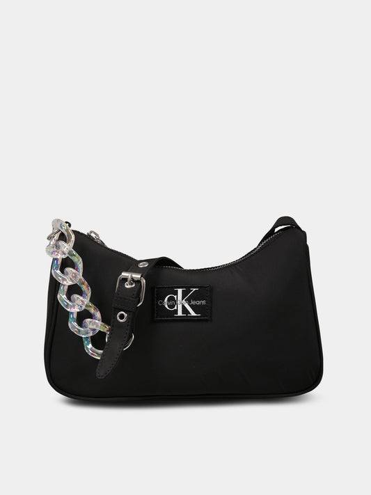 Borsa nero per bambina con logo,Calvin Klein Kids,CKIU0IU00421 IU0IU00421 BEH