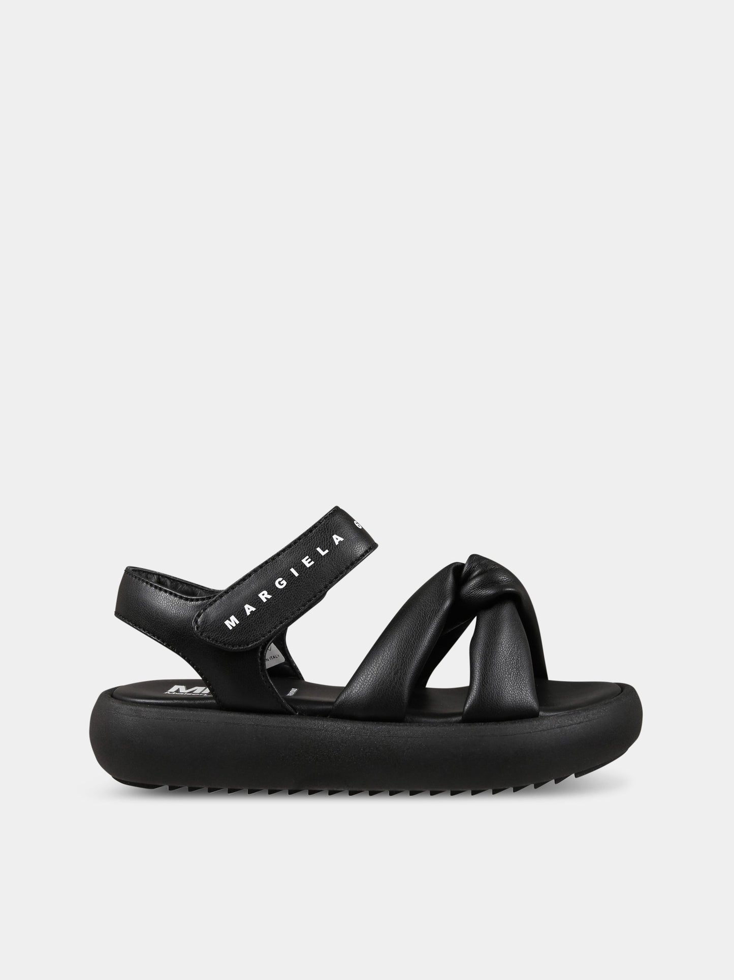 Sandali neri per bambina con logo,Mm6 Maison Margiela,73381 1