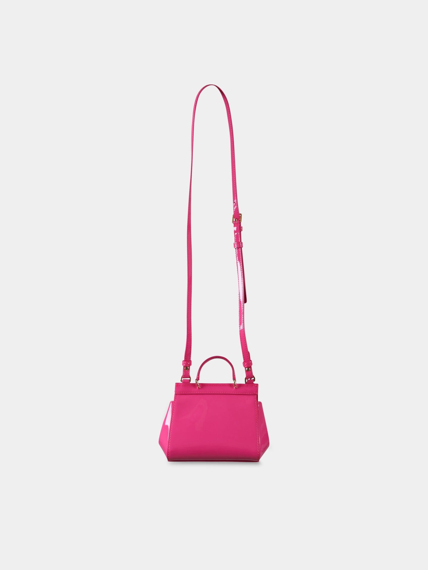 Borsa fucsia Sicily per bambina con logo,Dolce & Gabbana Kids,EB0003 A1067 80411