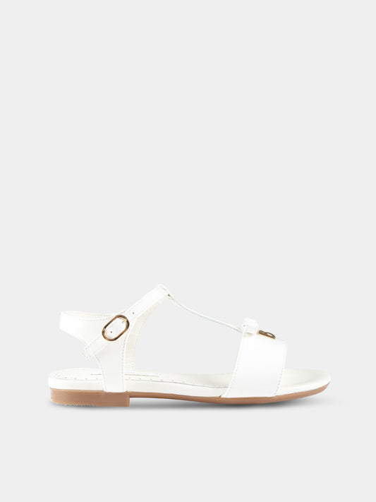 Sandali bianchi per bambina con logo,Dolce & Gabbana Kids,D11155 A1328 87682