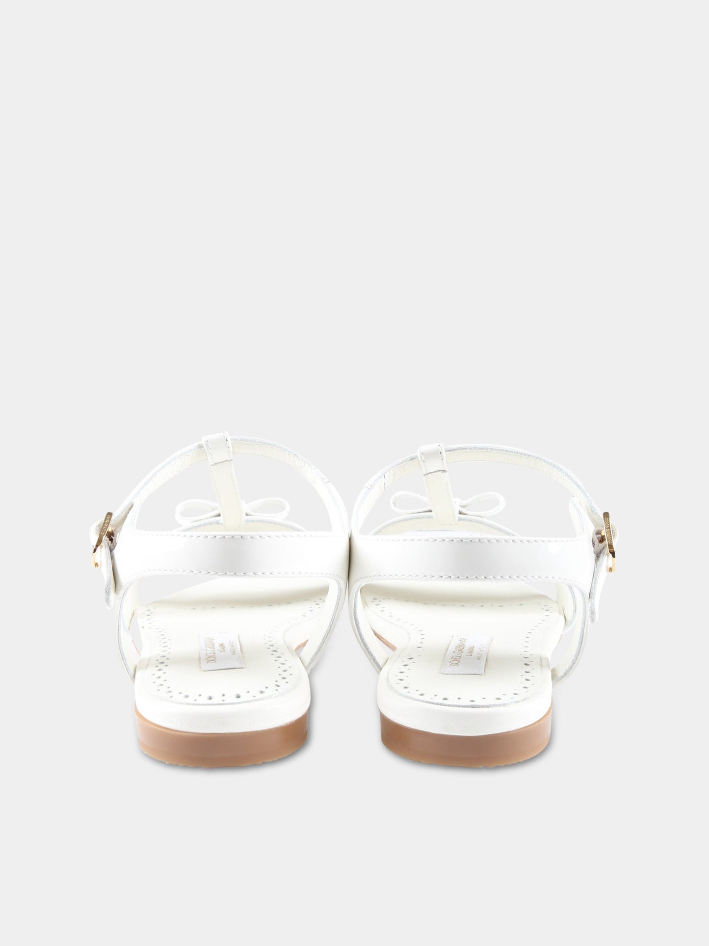 Sandali bianchi per bambina con logo,Dolce & Gabbana Kids,D11155 A1328 87682