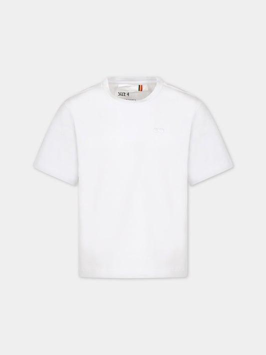 T.shirt bianca per bambina con logo,Caroline Bosmans,SS23 1005 17 1000