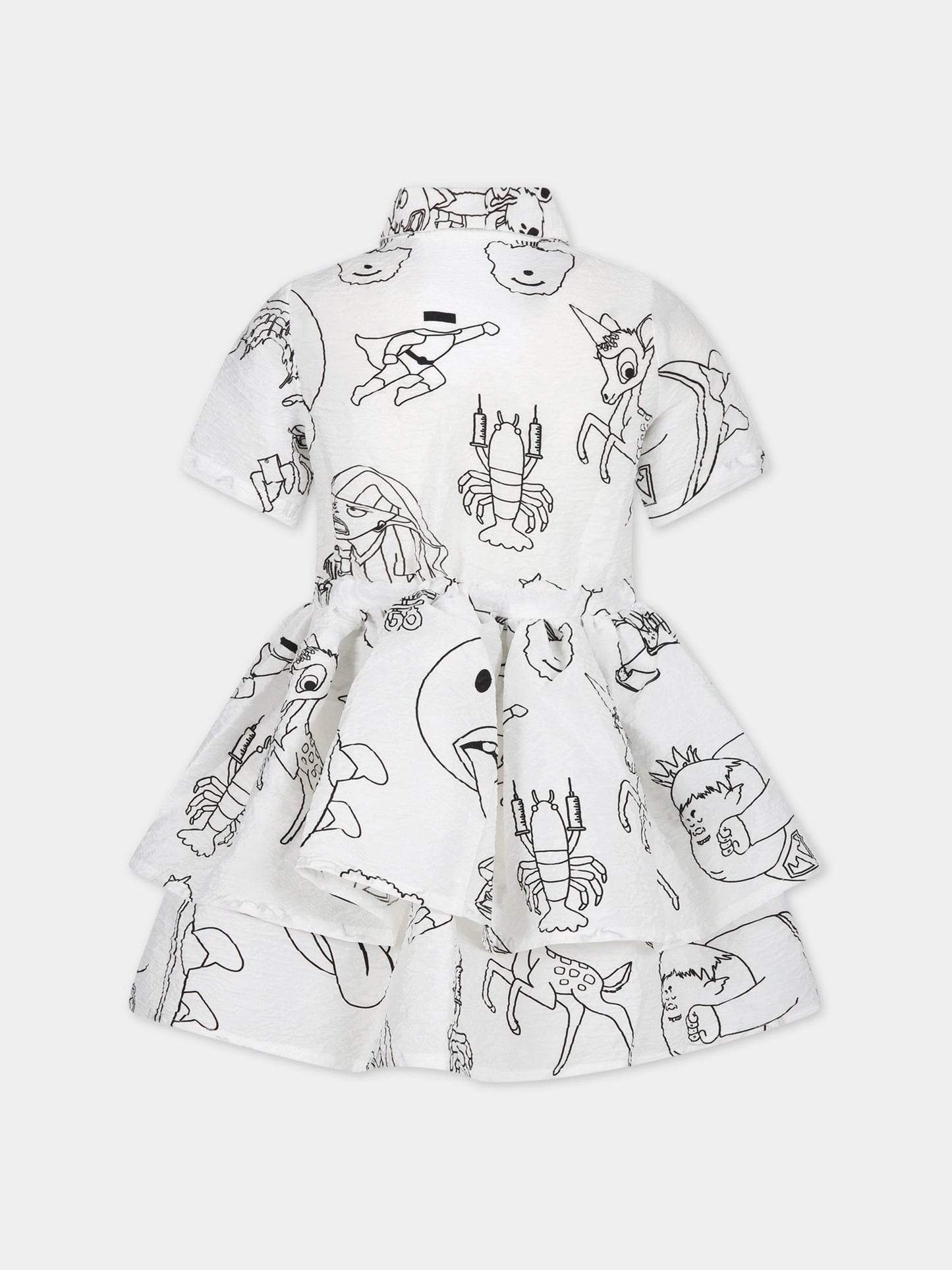 Vestito bianco per bambina con stampe,Caroline Bosmans,SS23 4000 36A 0009B