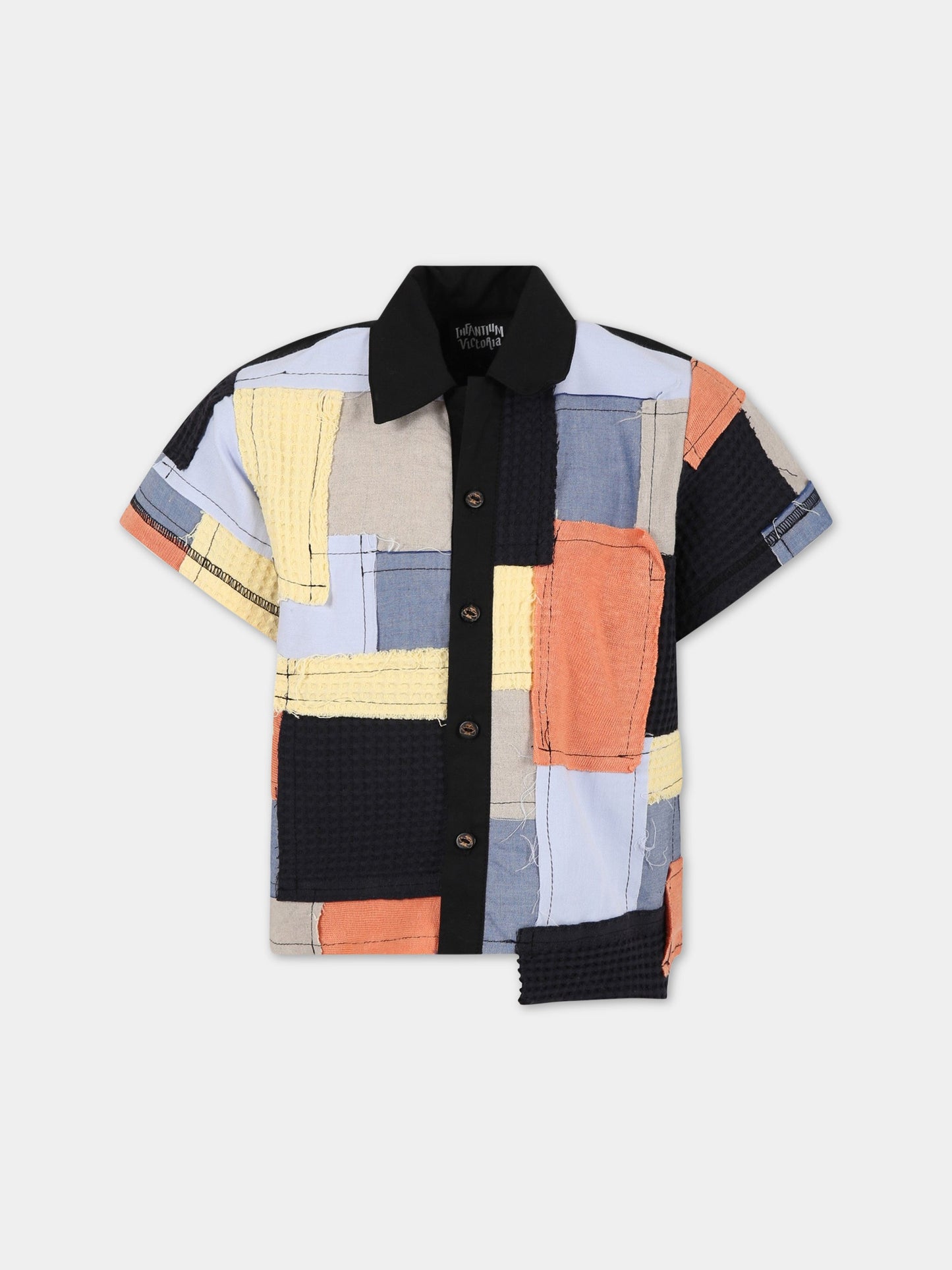 Camicia multicolor per bambino con logo,Infantium Victoria,S17 1003