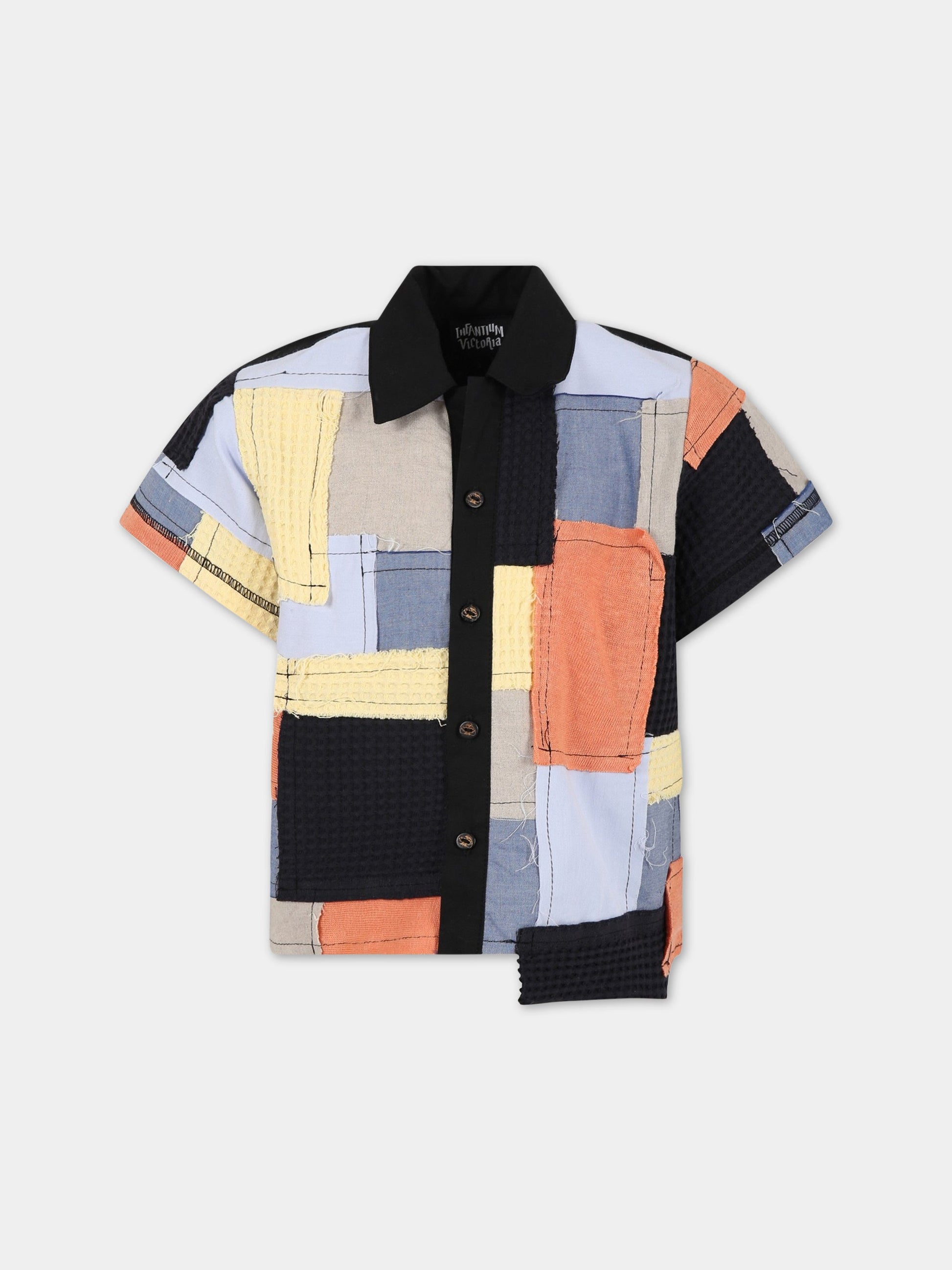 Camicia multicolor per bambino con logo,Infantium Victoria,S17 1003