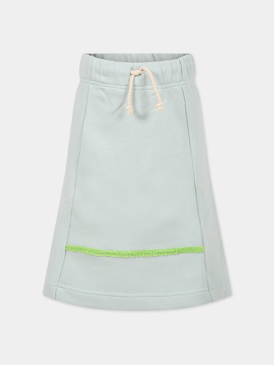 Gonna celeste per bambina con dettaglio verde,Raquette,BAT 006A 67