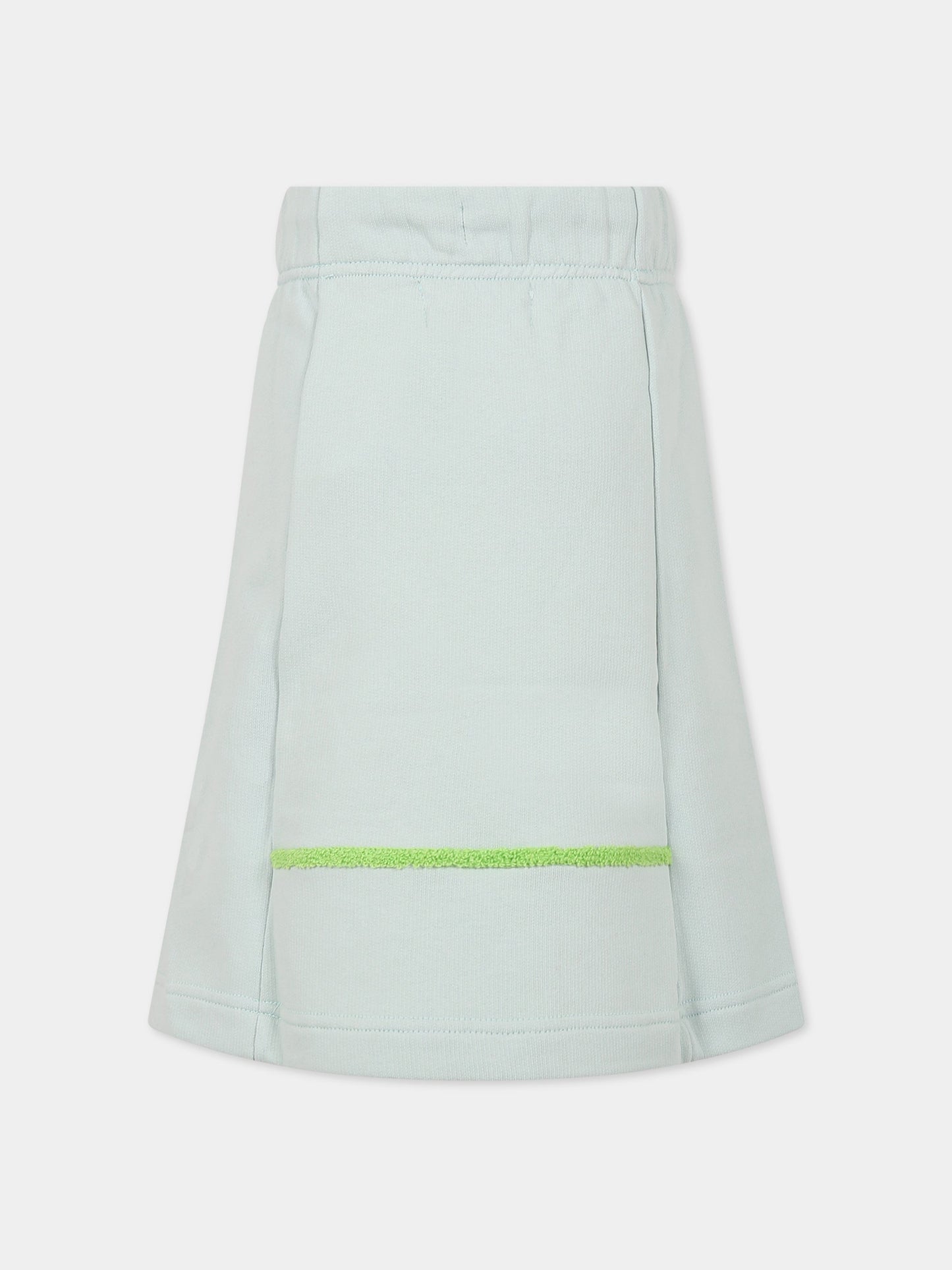 Gonna celeste per bambina con dettaglio verde,Raquette,BAT 006A 67