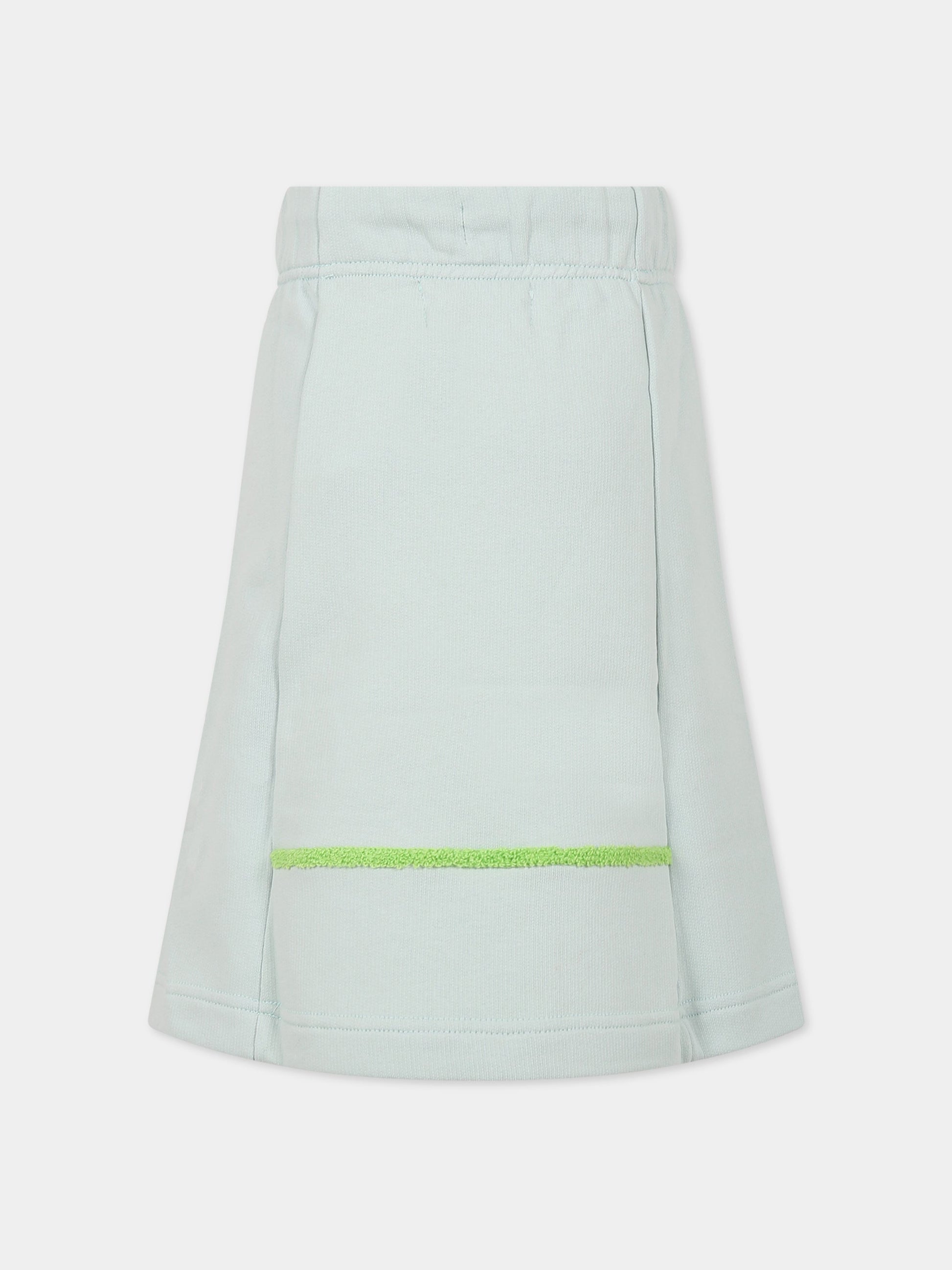 Gonna celeste per bambina con dettaglio verde,Raquette,BAT 006A 67