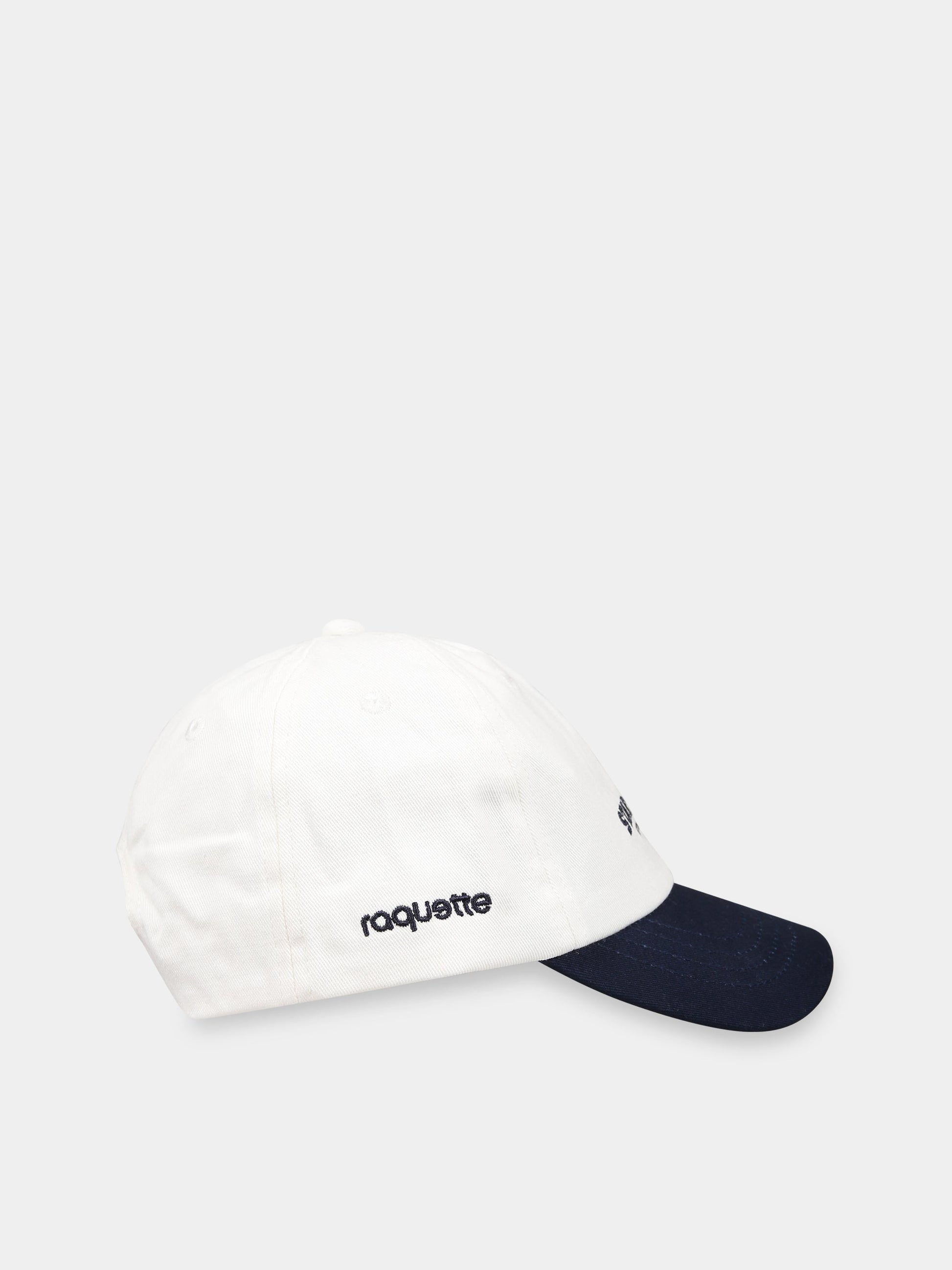 Cappello bianco per bambini con scritta  Star camp  e logo blu,Raquette,TCAP 001 79