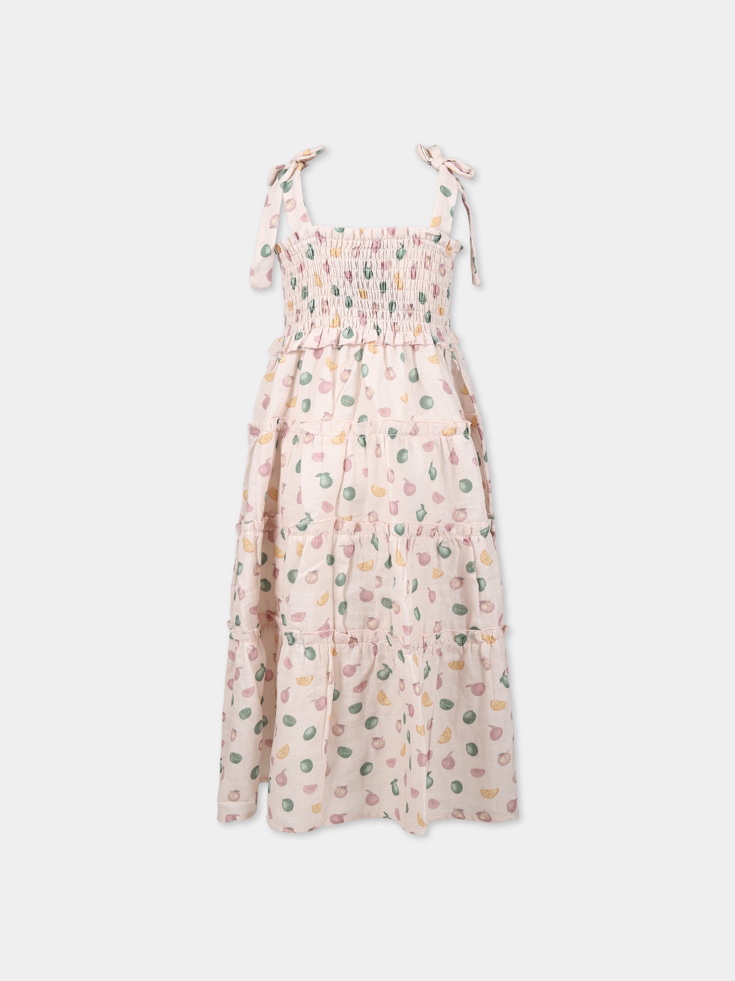 Vestito rosa per bambina con stampa frutta,Coco Au Lait,14COCO1038