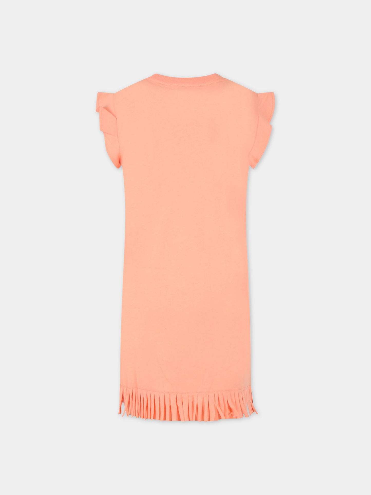 Vestito arancione per bambina con logo,Chloé Kids,C12907 43C