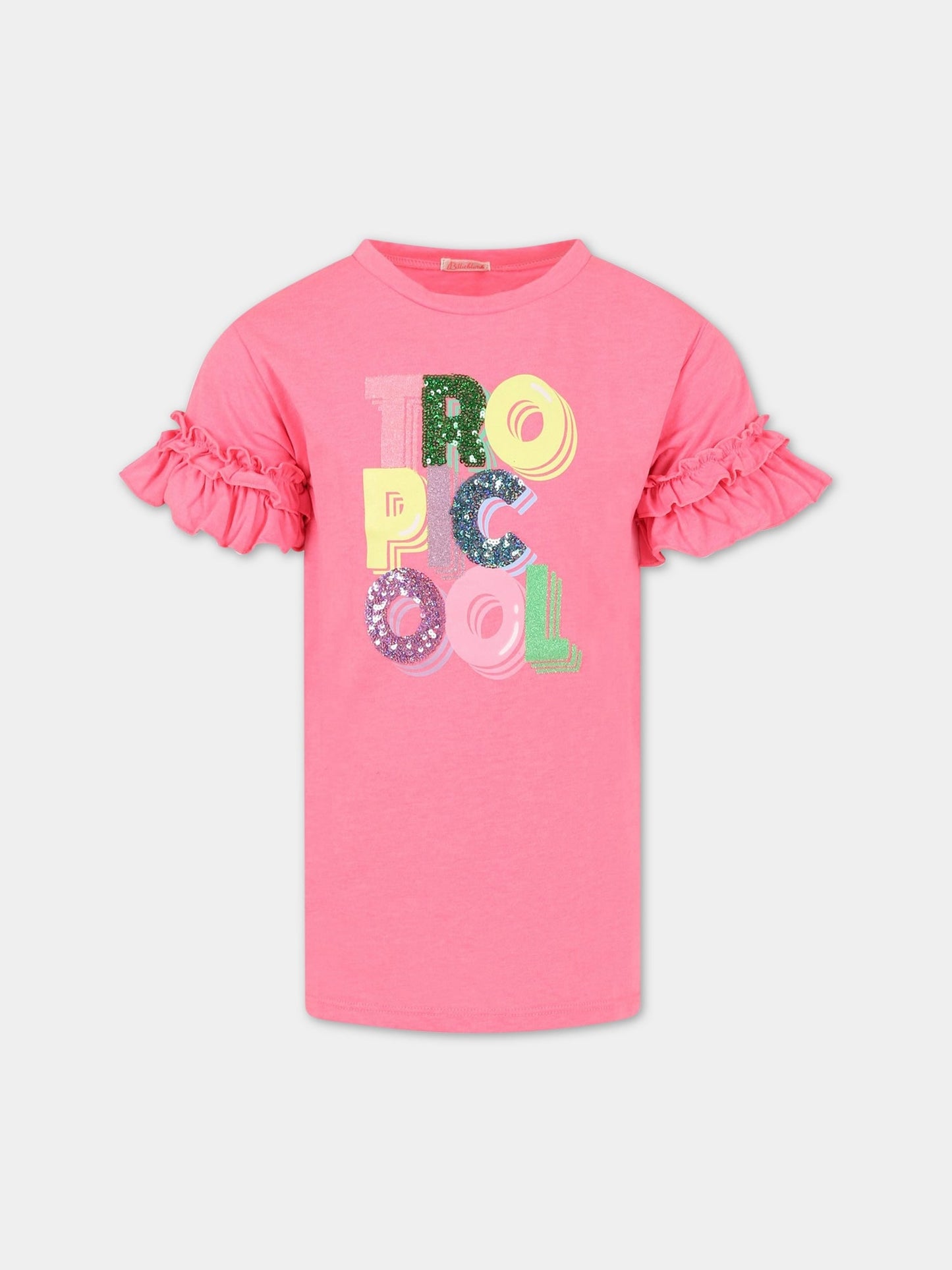 Vestito rosa per bambina con pailletes,Billieblush,U12813 47A