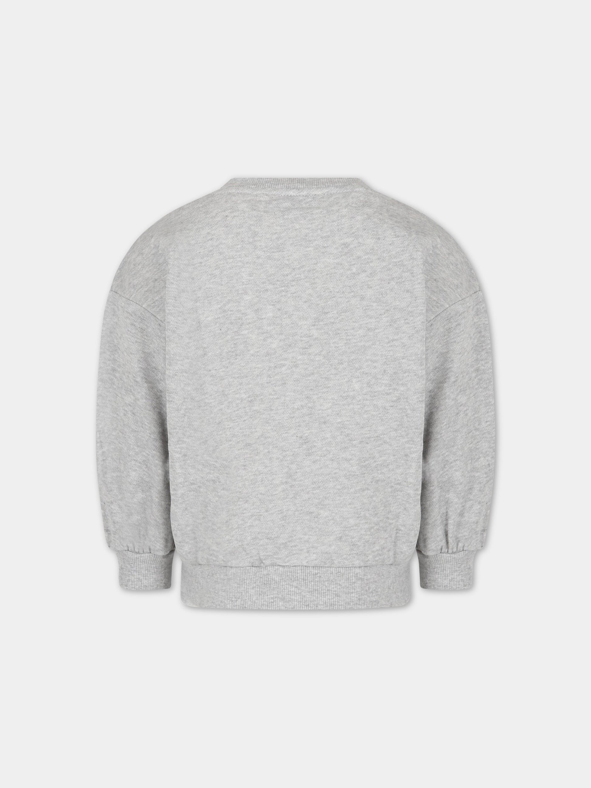 Felpa grigia per bambino con stampa e logo,Bobo Choses,123AC037