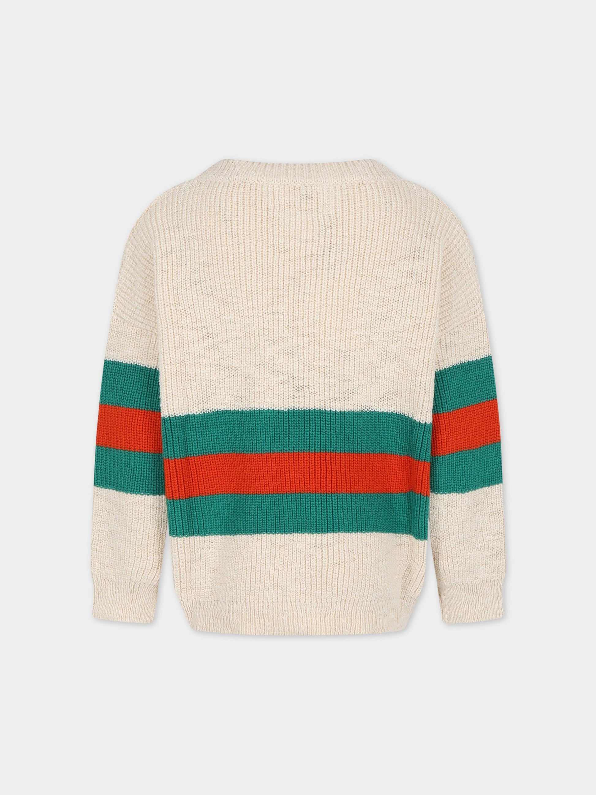 Cardigan avorio per bambino con logo ricamato,Bobo Choses,123AC134