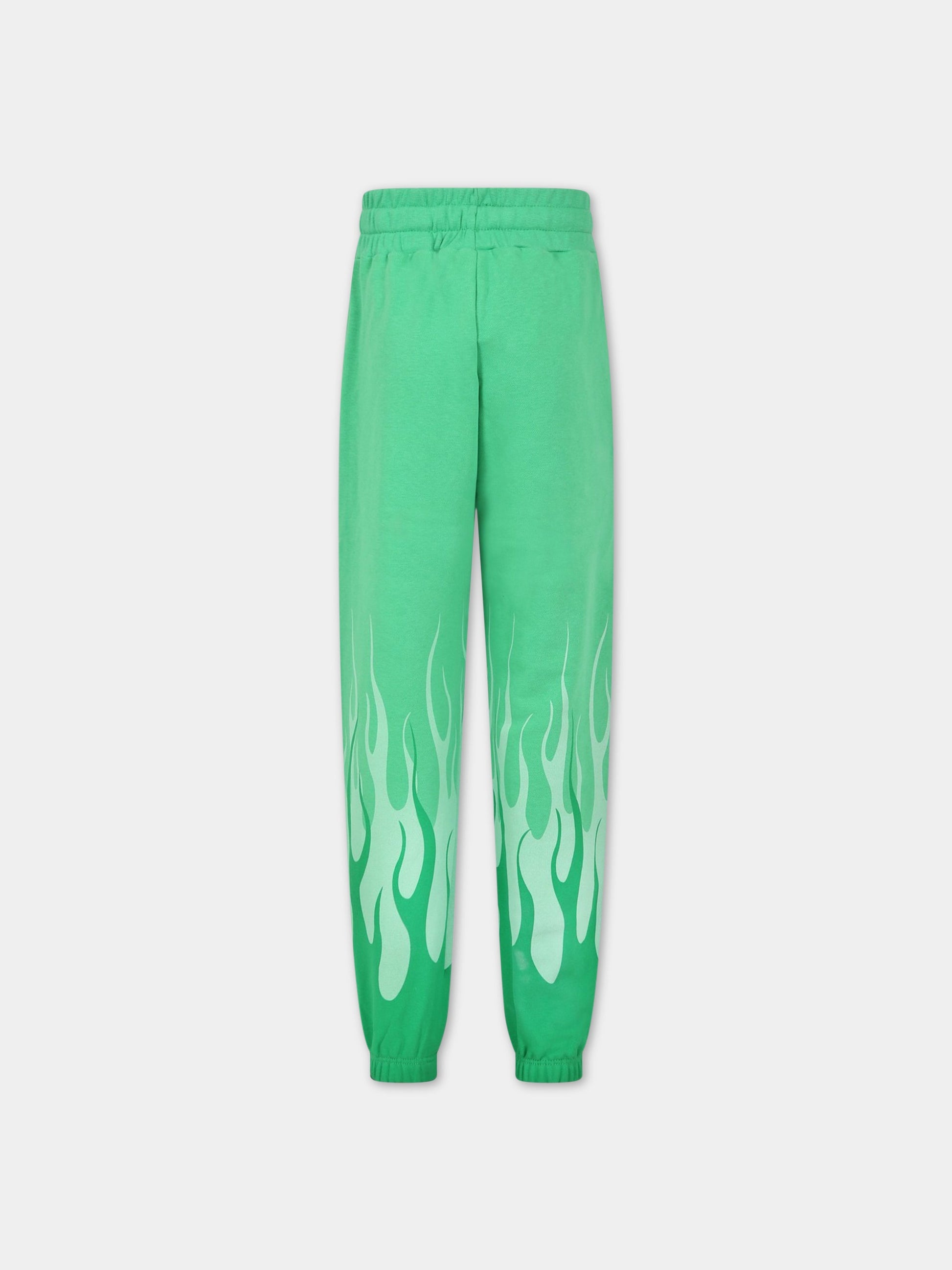 Pantalone casual verde per bambino con logo,Vision Of Super,PFV3103J VERDE