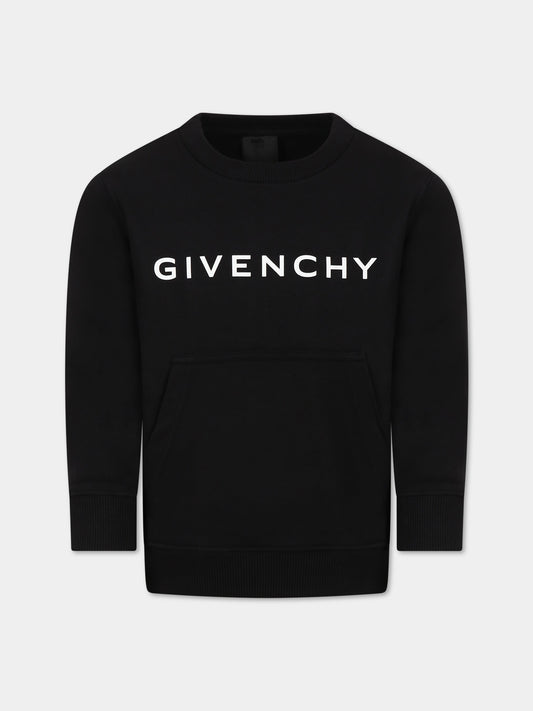 Felpa nera per bambini con stampa la carica dei 101 e logo,Givenchy Kids,H25444 09B