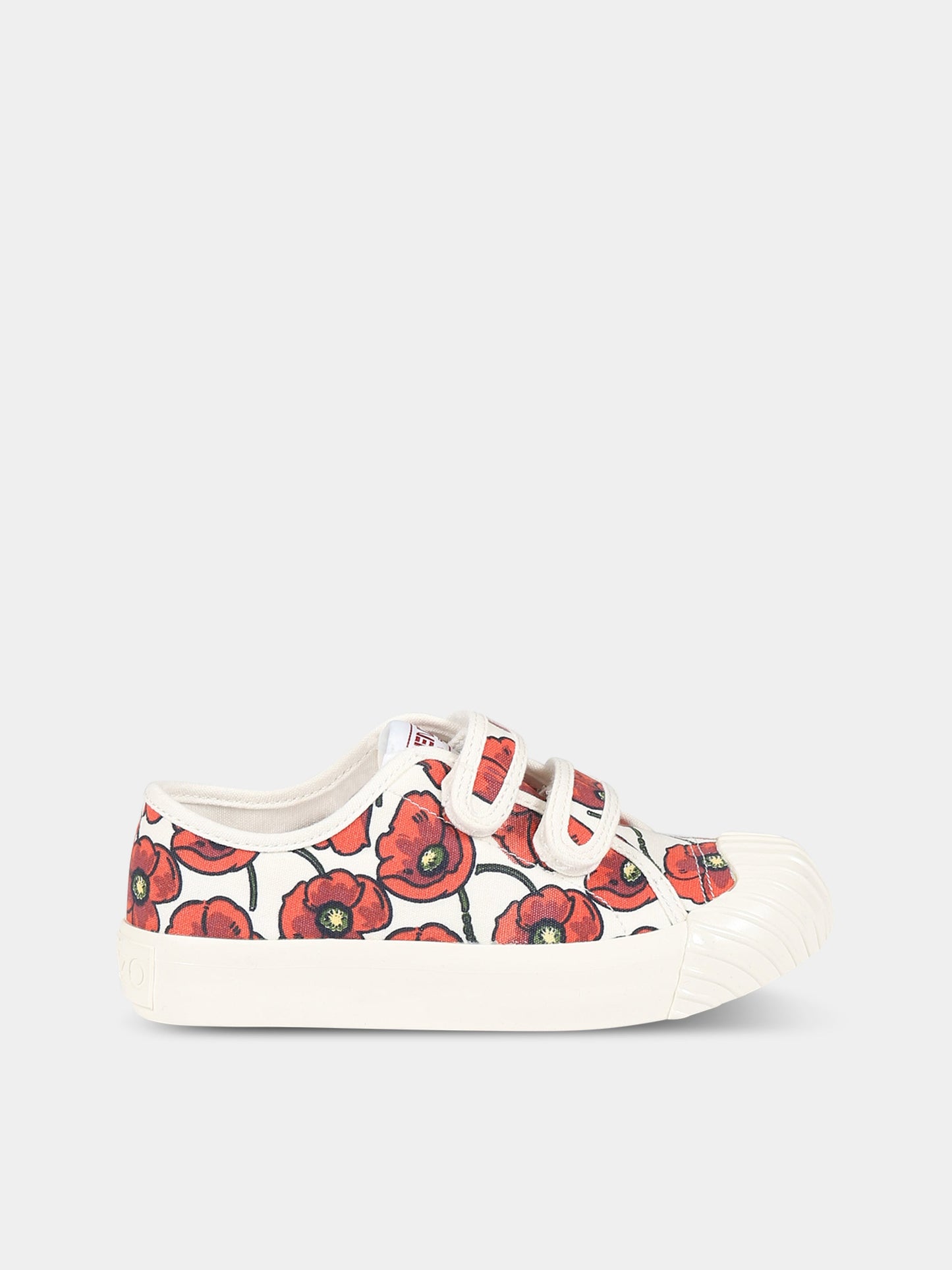 Sneakers multicolor per bambina con iconici papaveri rossi e logo,Kenzo Kids,K19123 189