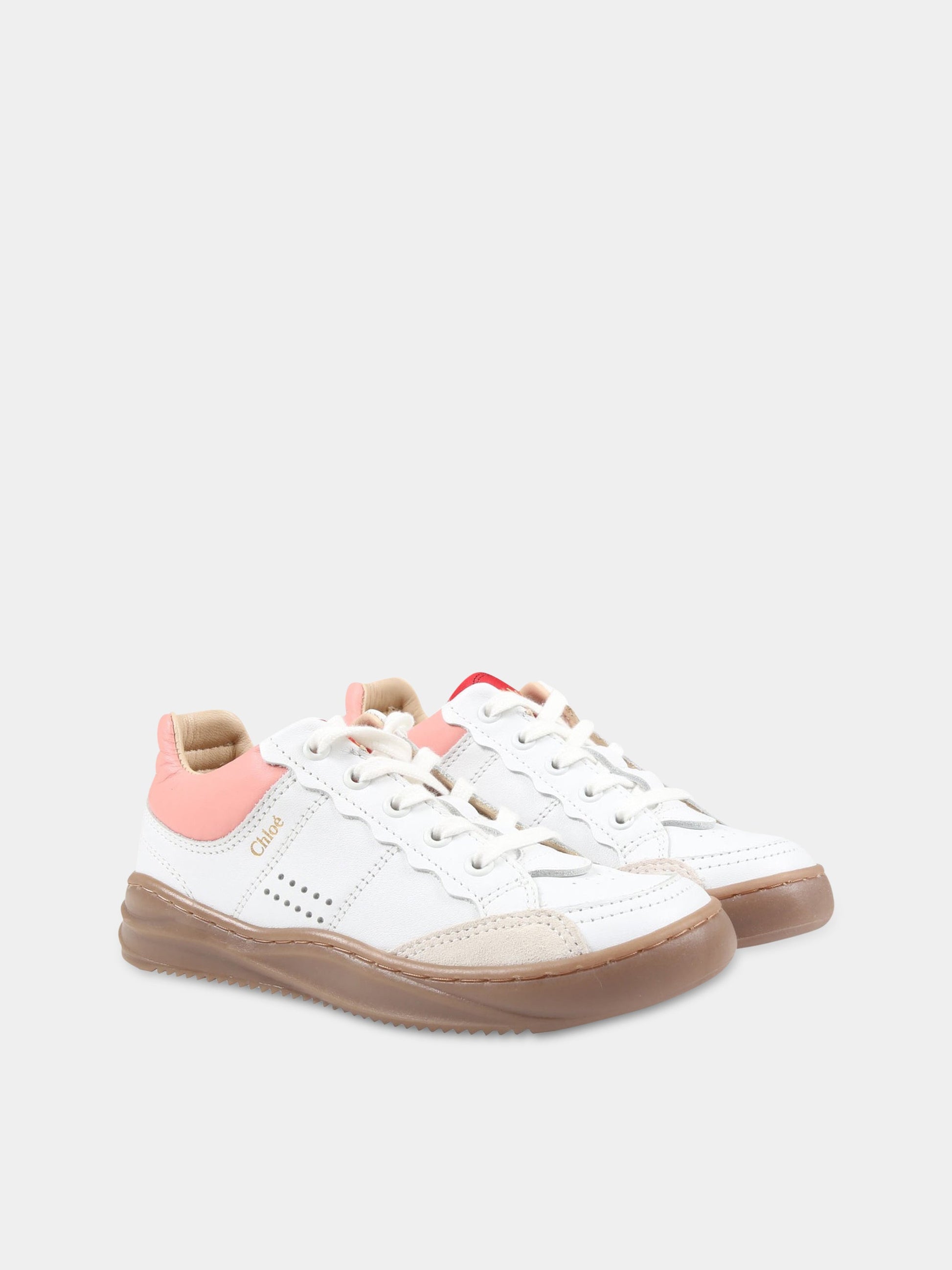 Sneakers multicolor per bambina con logo,Chloé Kids,C19139 117