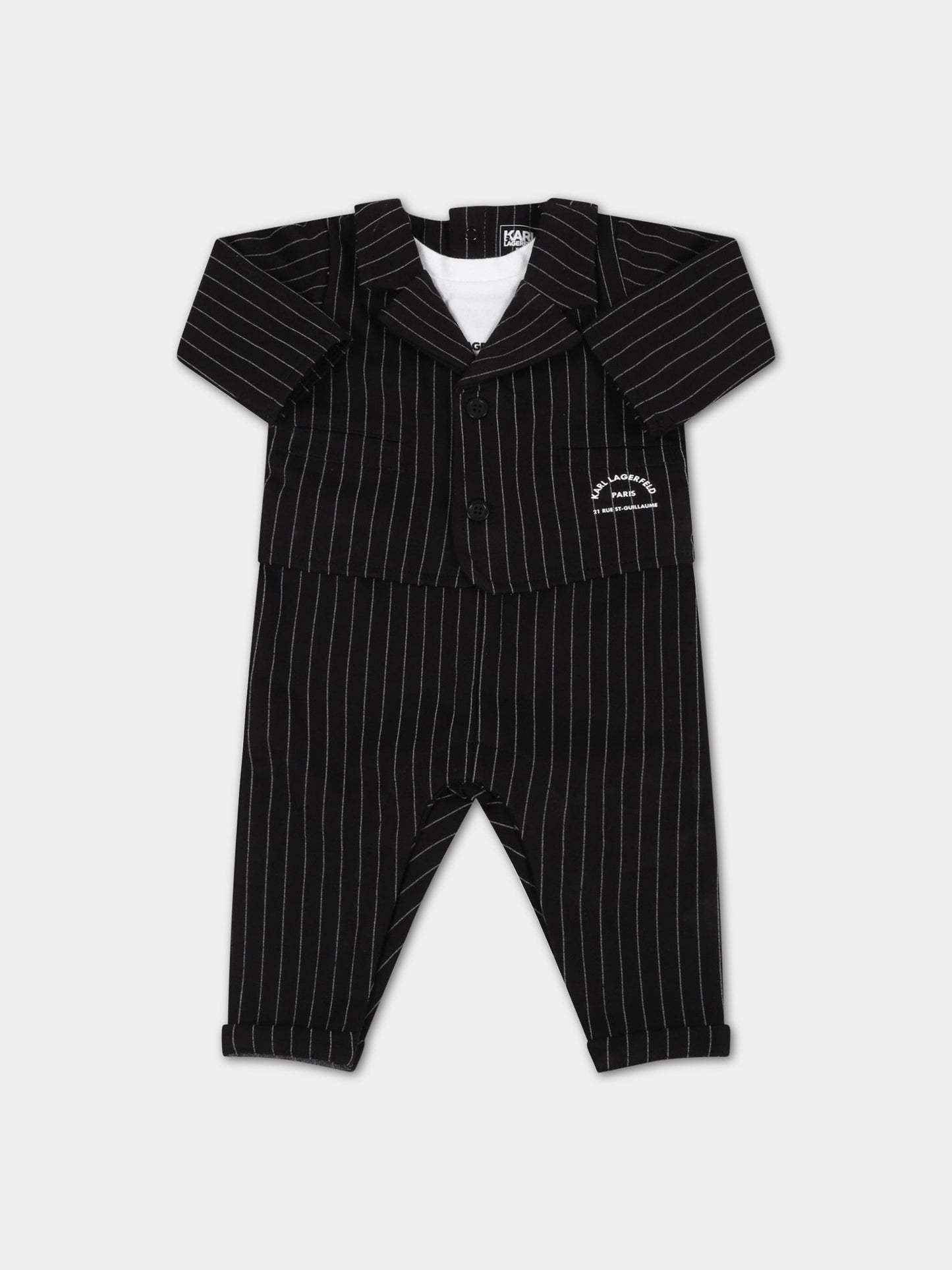 Tutina nera per neonato con logo,Karl Lagerfeld Kids,Z94060 M41