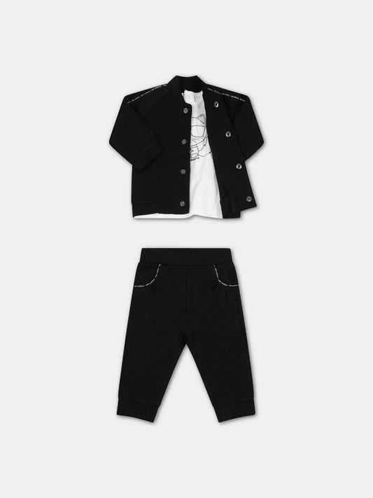Tuta nera per neonato,Karl Lagerfeld Kids,Z98089 M41
