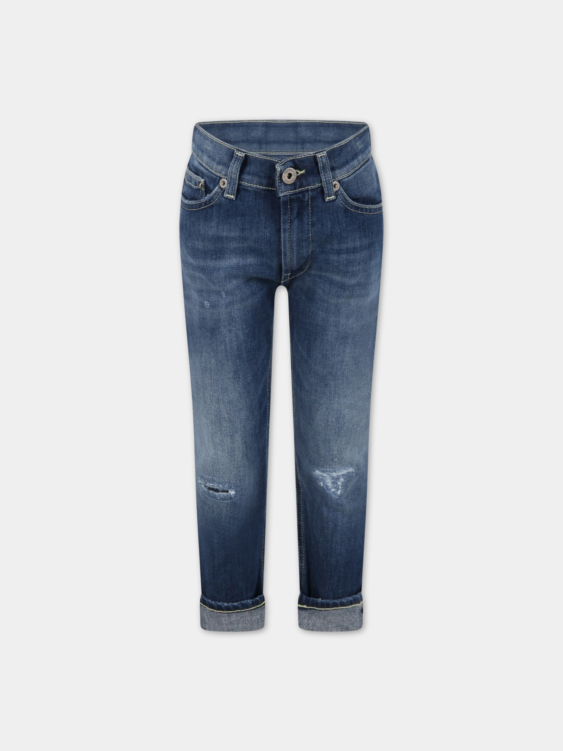 Jeans blu  Up & Down  per bambino con finti strappi,Dondup Kids,DFPA106 YD027 4020