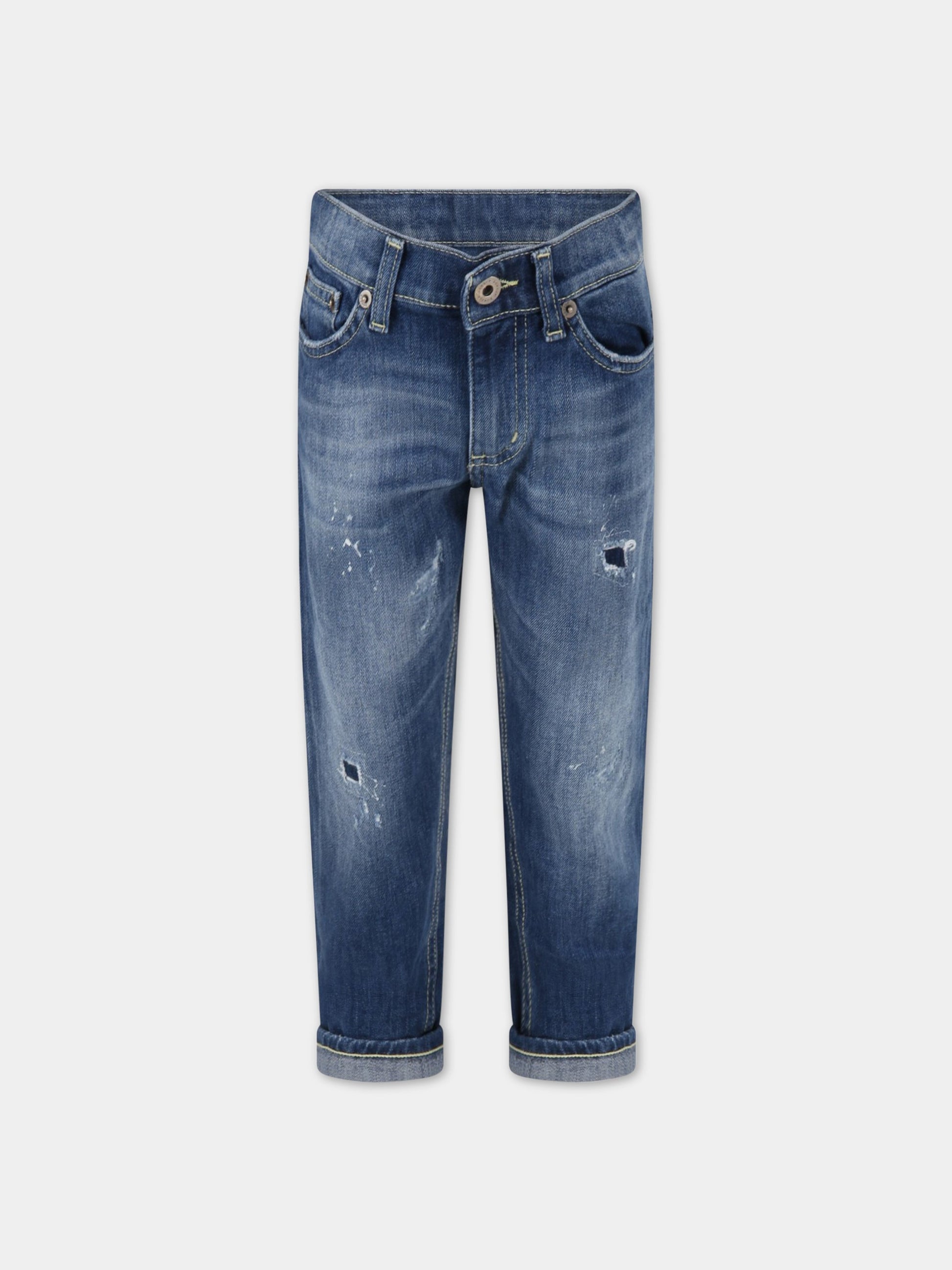 Jeans  Brighton  celesti per bambino con dettagli bianchi,Dondup Kids,DMPA162 YD027 4020