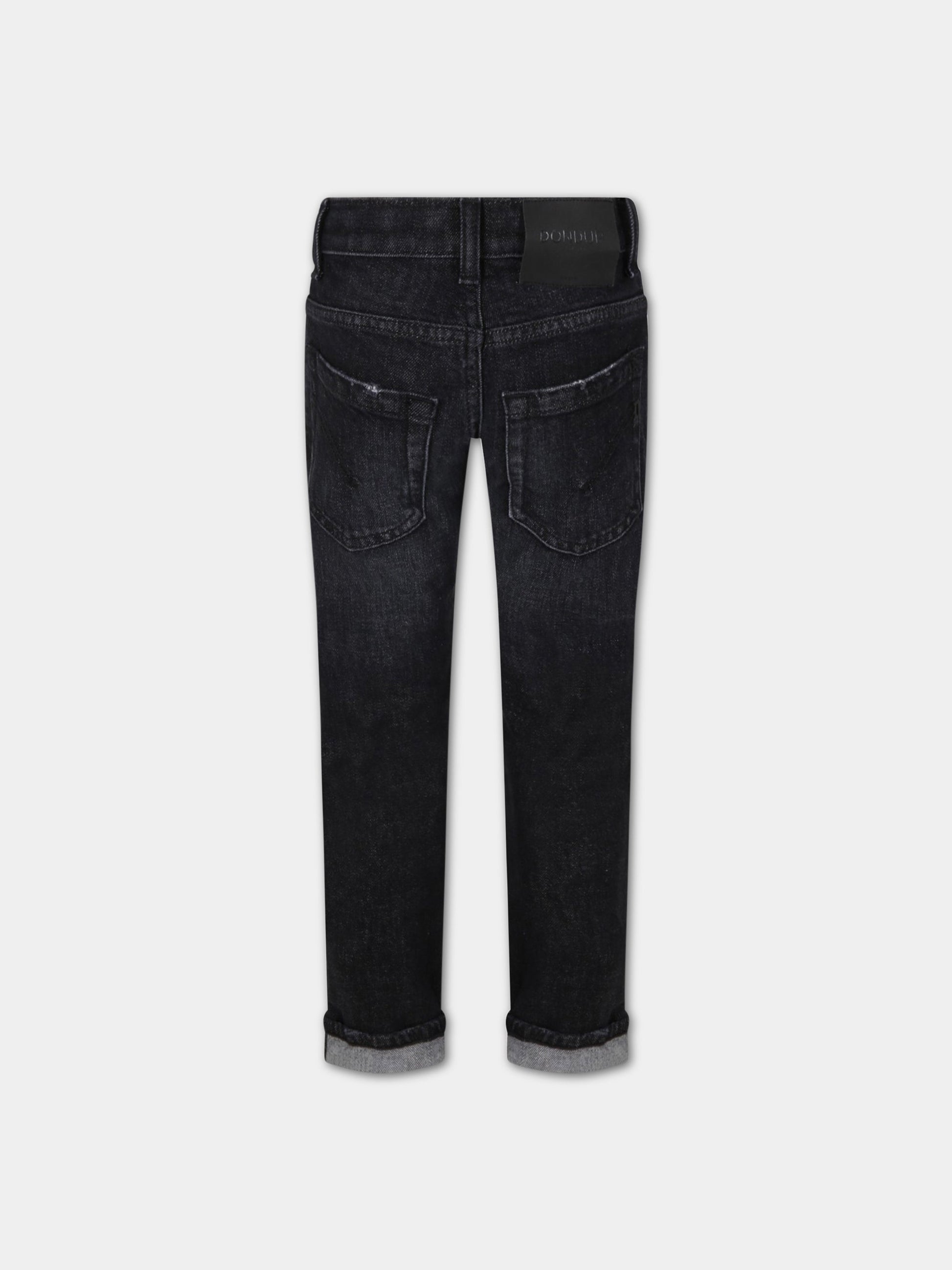 Jeans  Brady  grigi per bambino con patch logato,Dondup Kids,DMPA165 YD027 N020