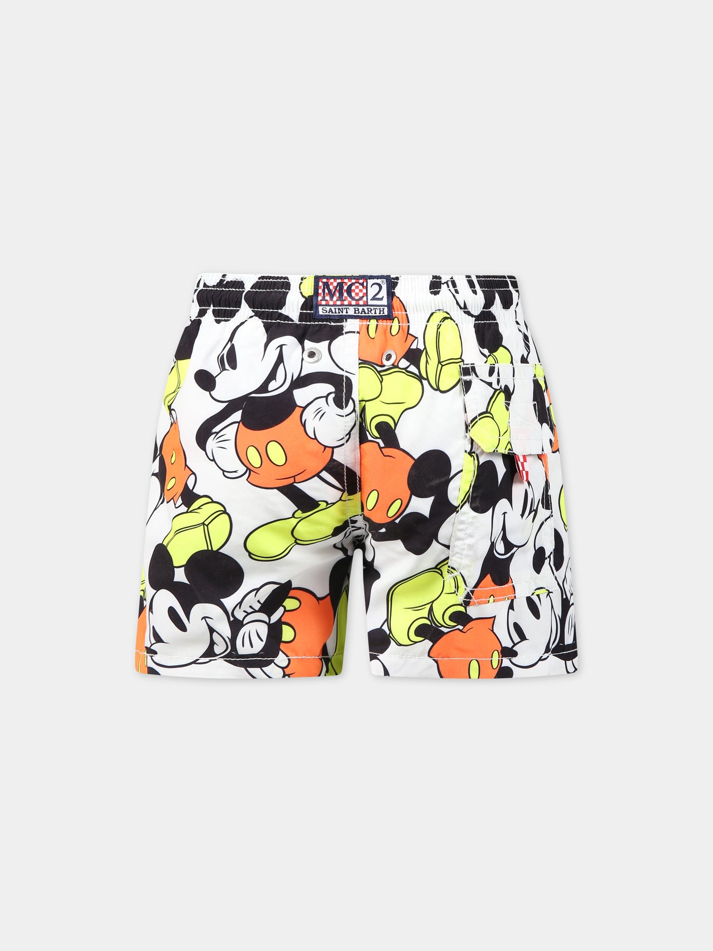 Boxer-mare multicolor per bambino con stampa Topolino all-over,Mc2 Saint Barth,JEAN MICKEY SMILE 0185