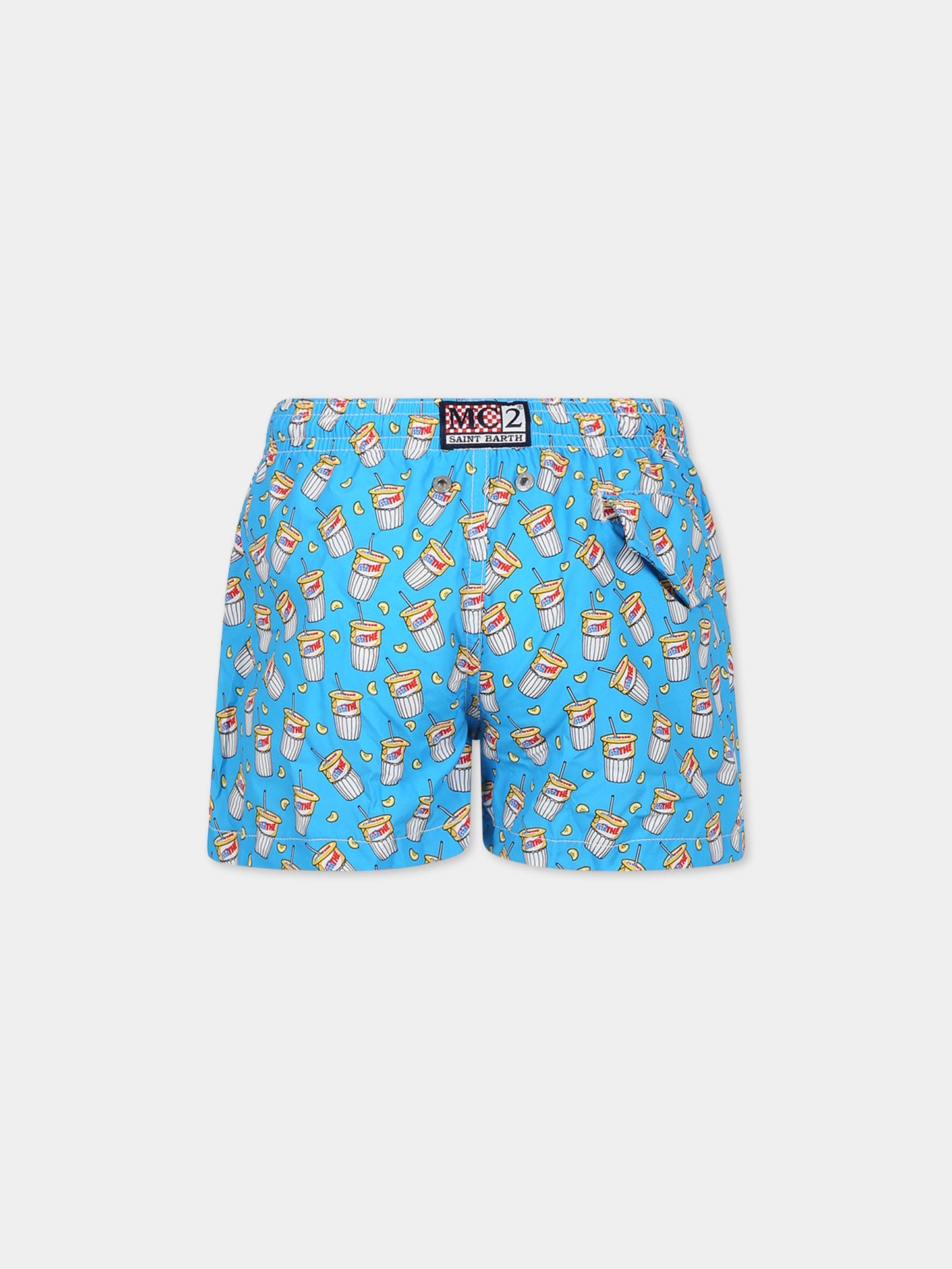 Boxer mare azzurro per bambino con stampa estathé e logo,Mc2 Saint Barth,JEAN LIGHTING TEA FRESH 32