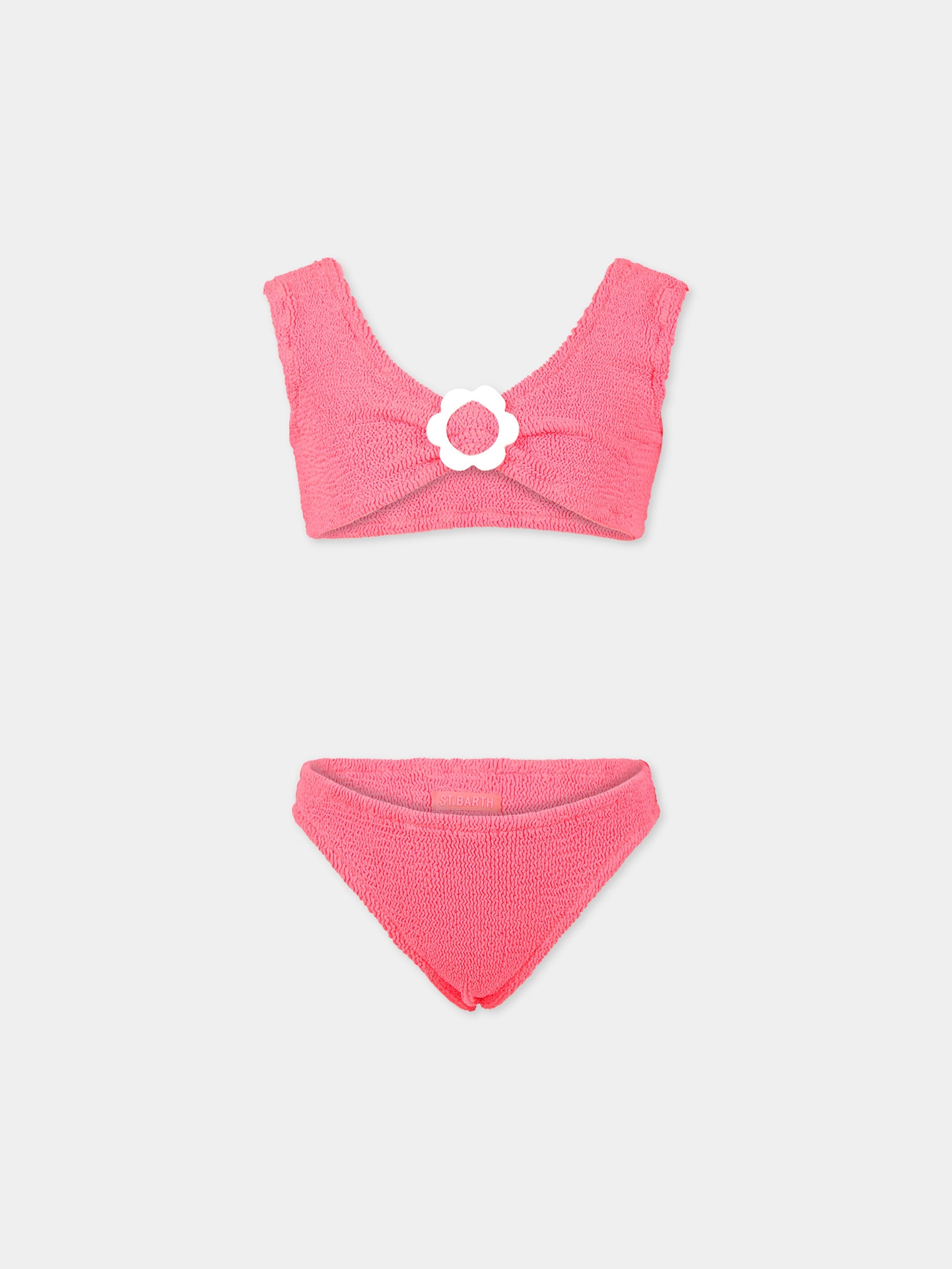 Bikini rosso per bambina con logo,Mc2 Saint Barth,KOURTNEY W JR CRINKLE 42 RING
