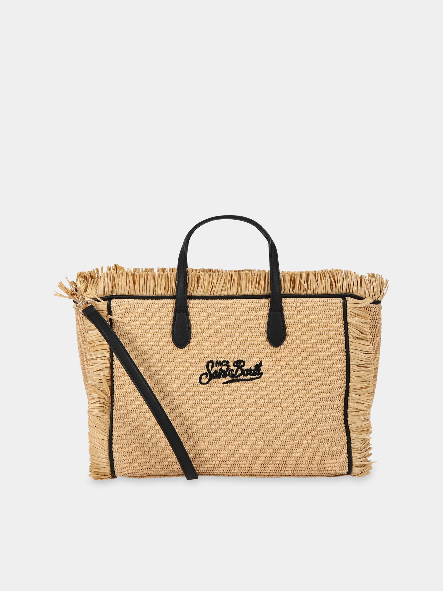 Borsa beige per bambina con logo,Mc2 Saint Barth,COLETTE STRAW 1100 EMB