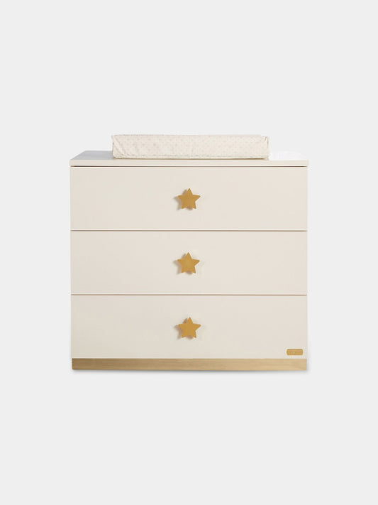 Comò avorio per neonati con stelle dorate,Chiara Ferragni Homewear,CF009B