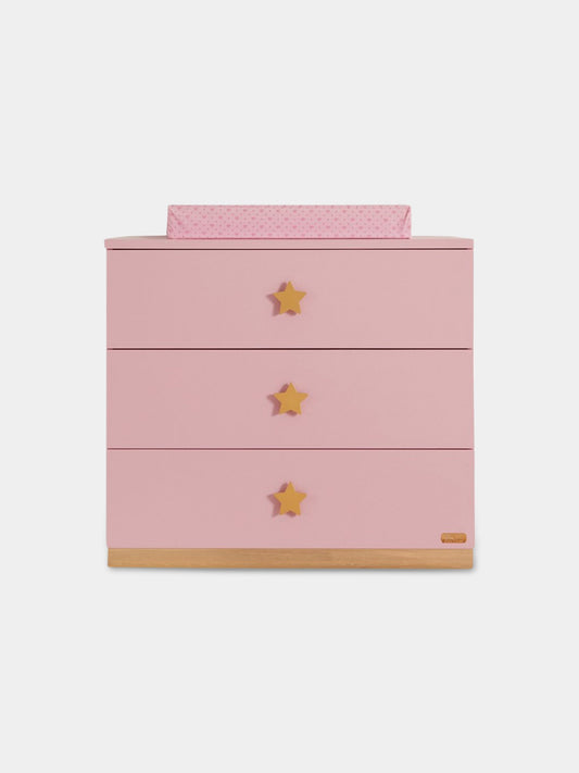 Comò rosa per neonata con stelle dorate,Chiara Ferragni Homewear,CF009R