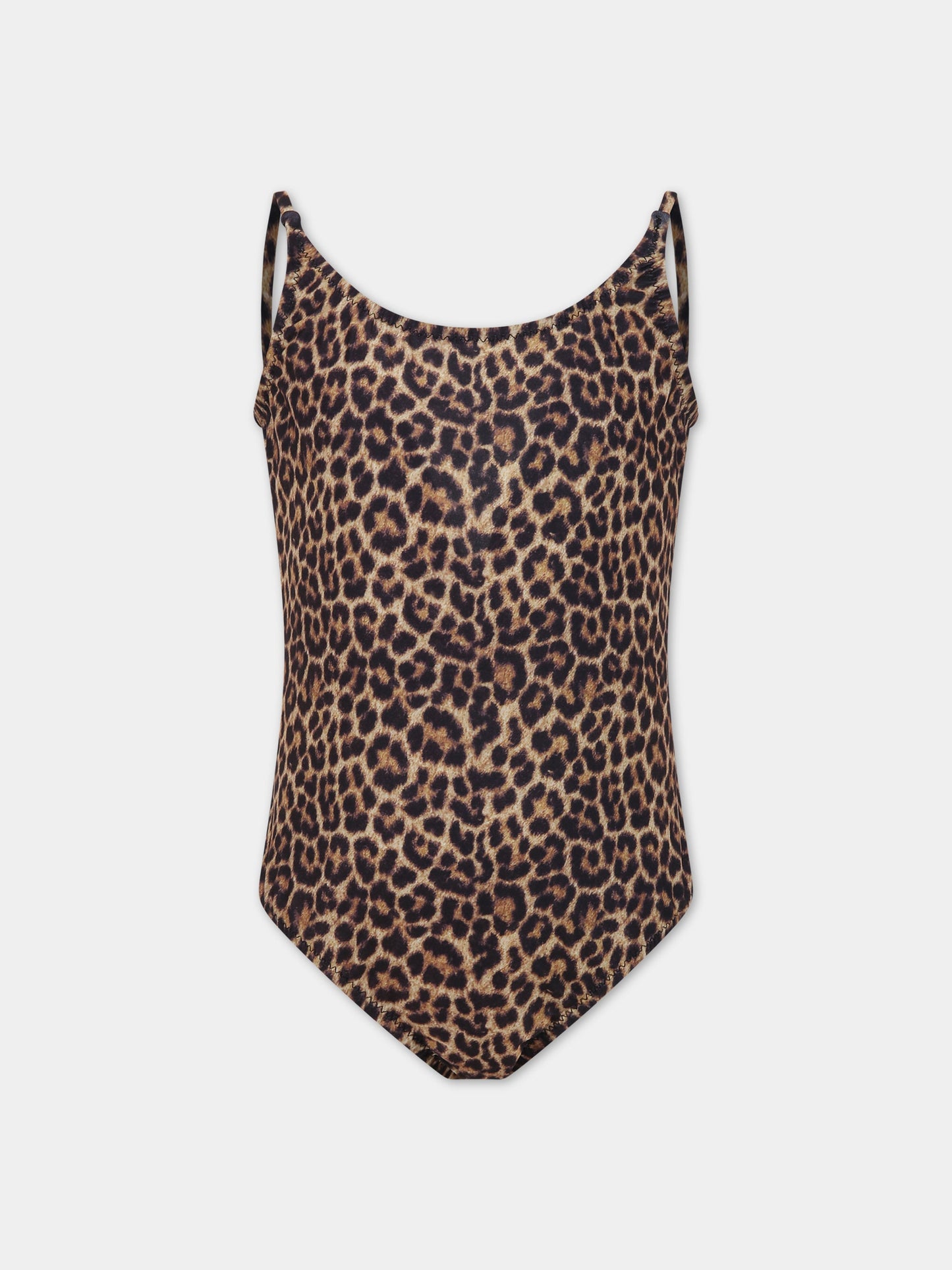 Costume marrone per bambina con logo,Matineè,CC4003 PETITE GISELE MACULATO