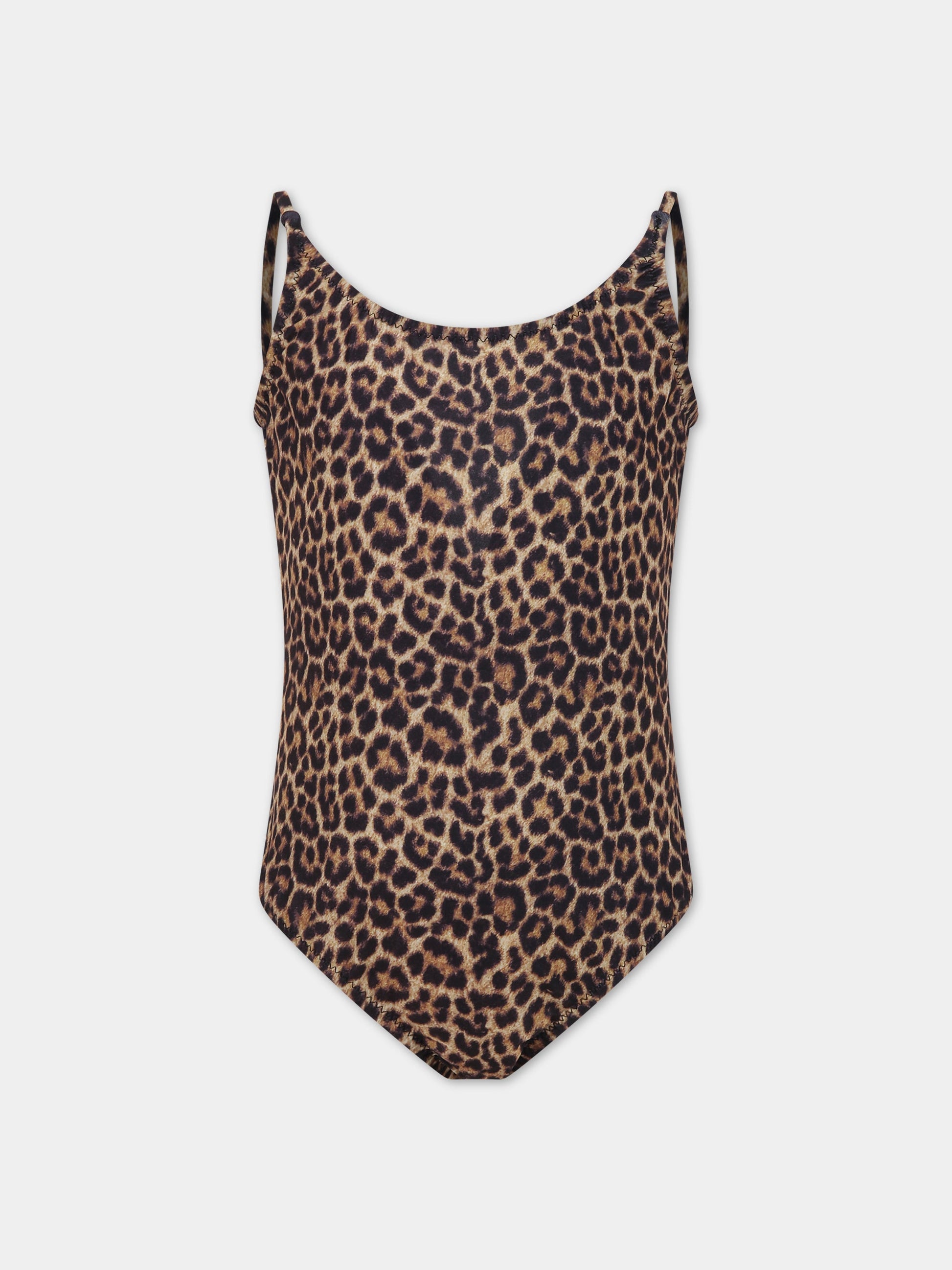 Costume marrone per bambina con logo,Matineè,CC4003 PETITE GISELE MACULATO