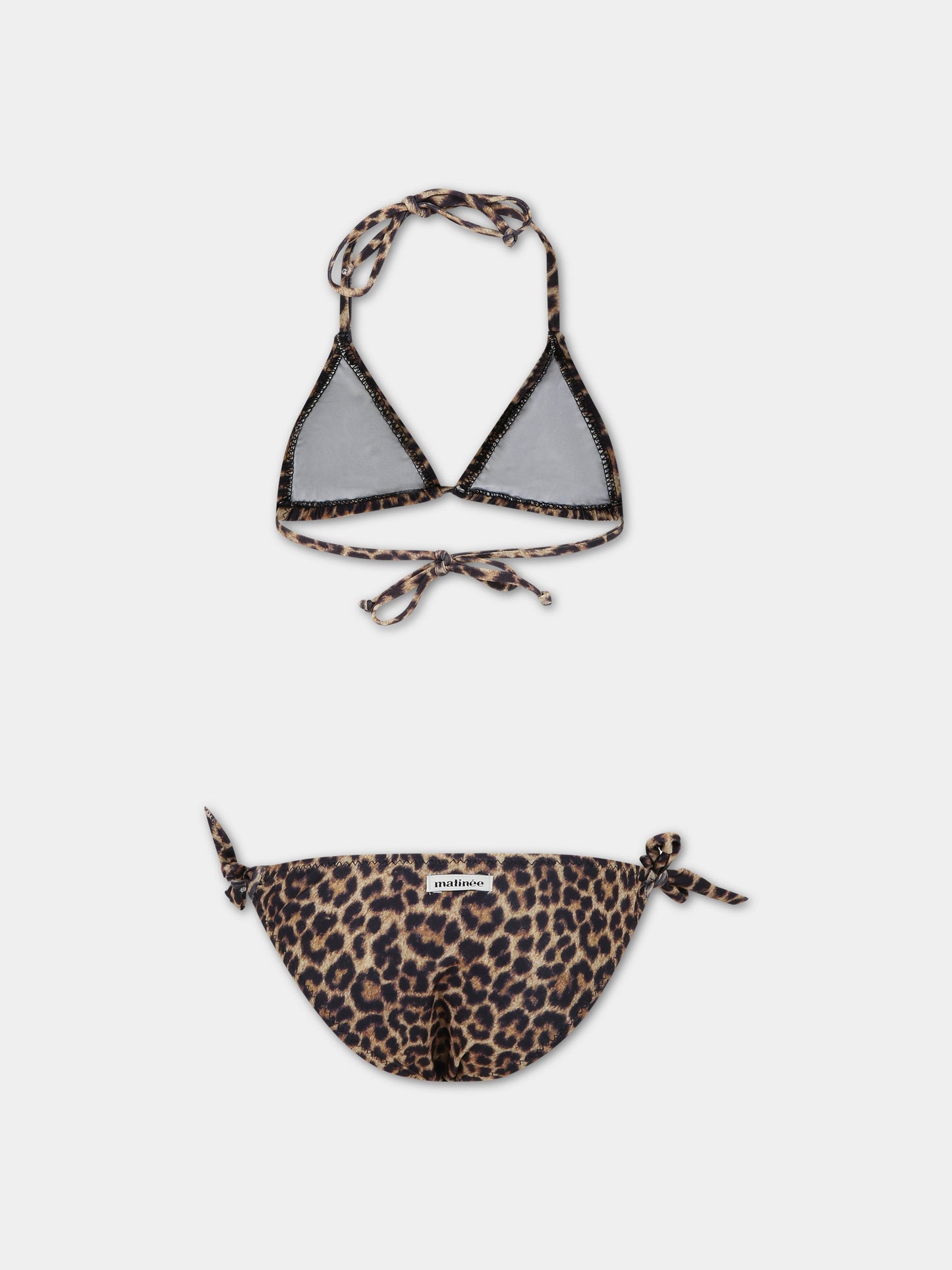 Bikini marrone per bambina con logo,Matineè,CC4009 PETITE CAMILLE MACULATO