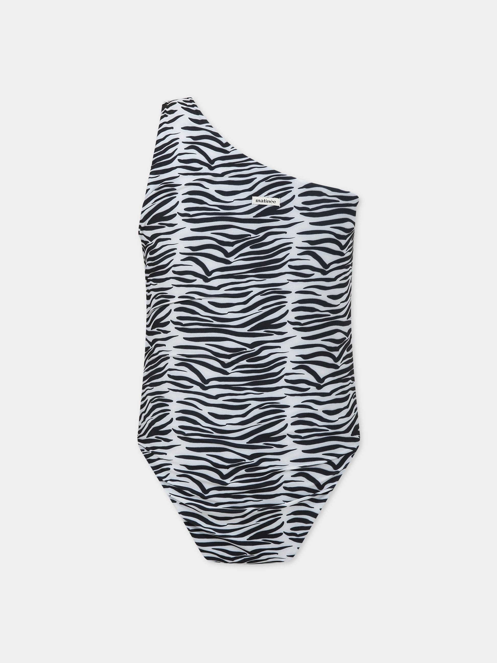 Costume bianco da donna con stampa zebrata,Matineè,CB4044 KARINE ZEBRA