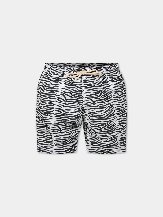 Boxer mare bianco da uomo con logo,Matineè,BUM4005 ALEXANDRE ZEBRA